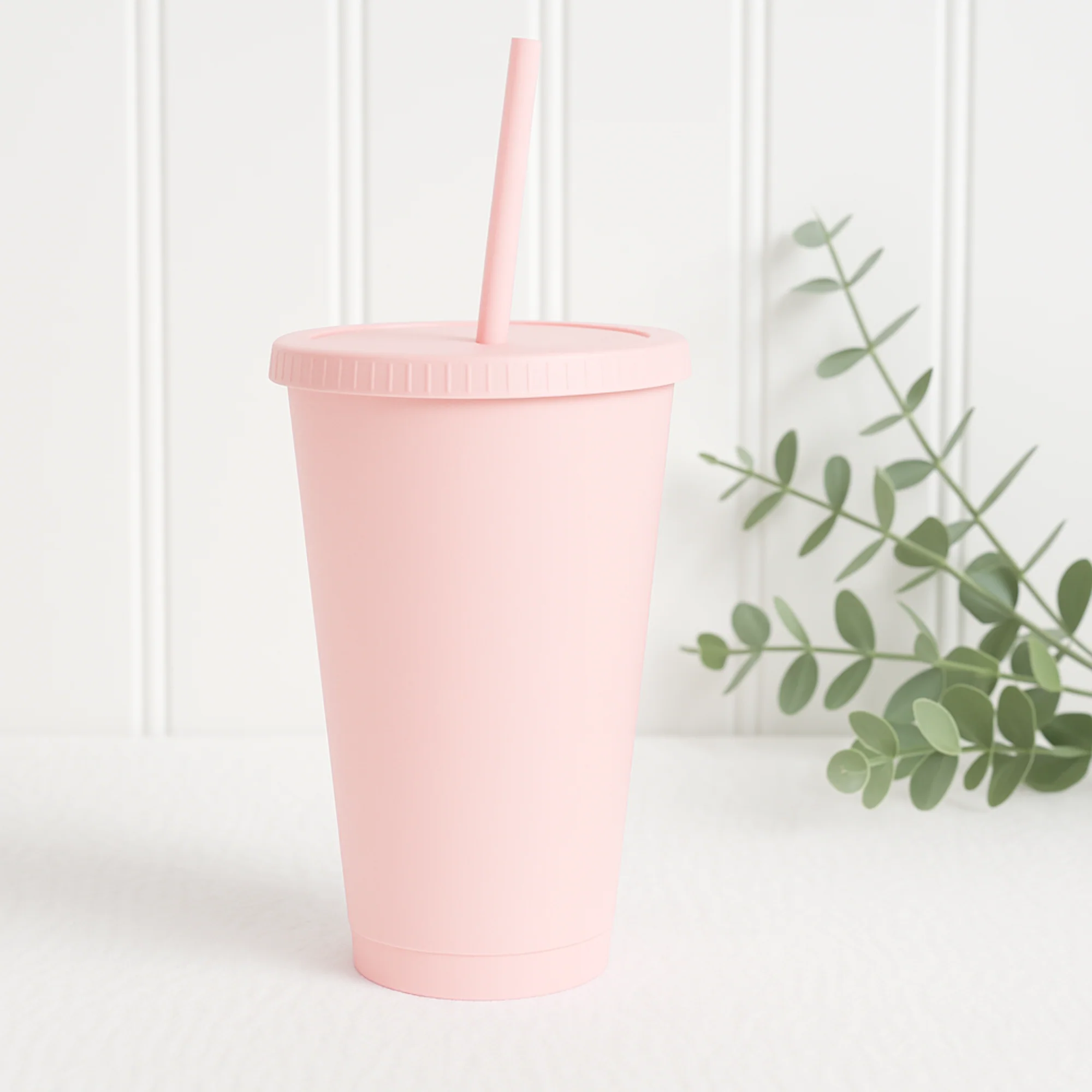 24oz PALE PINK COLD CUP TUMBLER