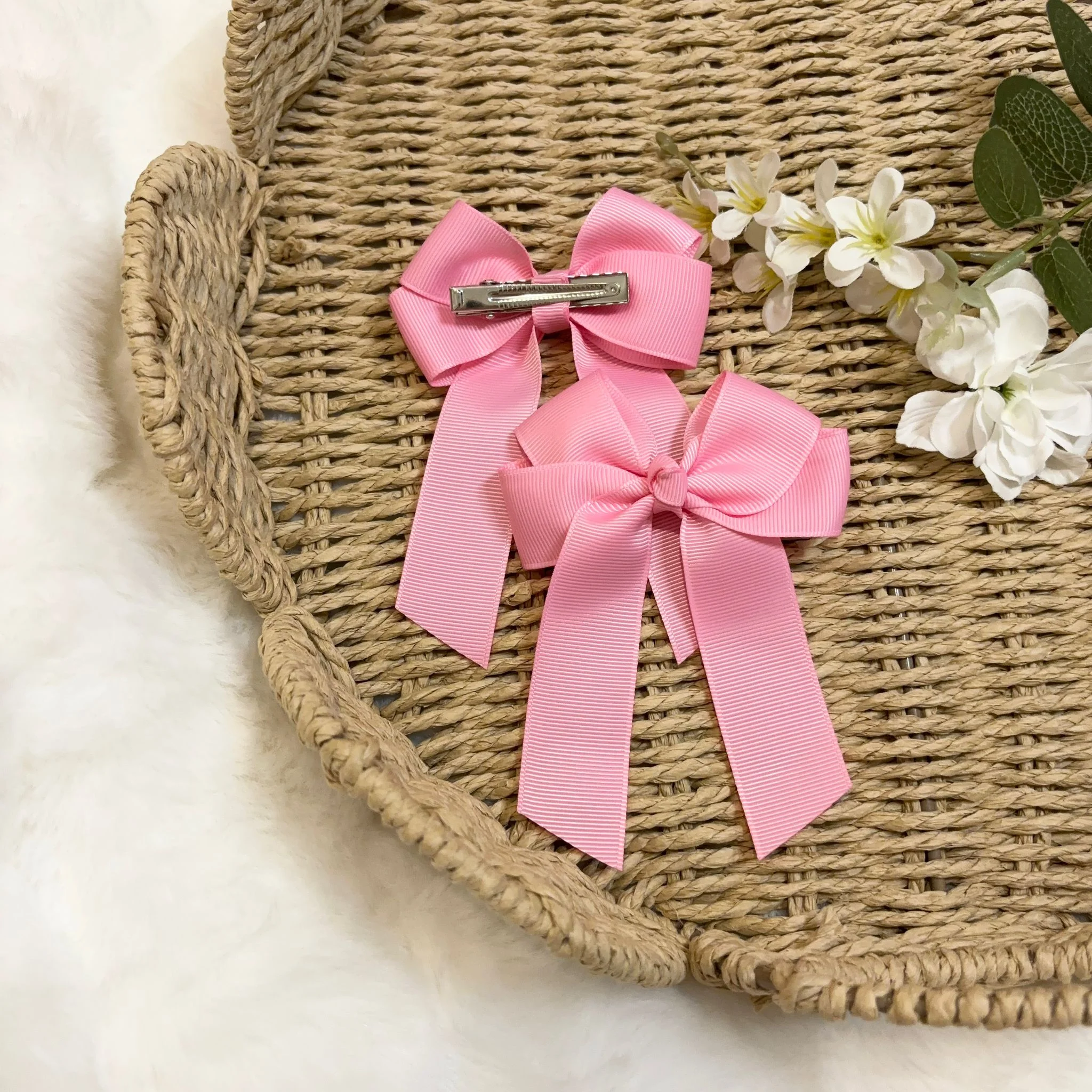 4’’ HAIR BOW - CARNATION PINK - Image 2