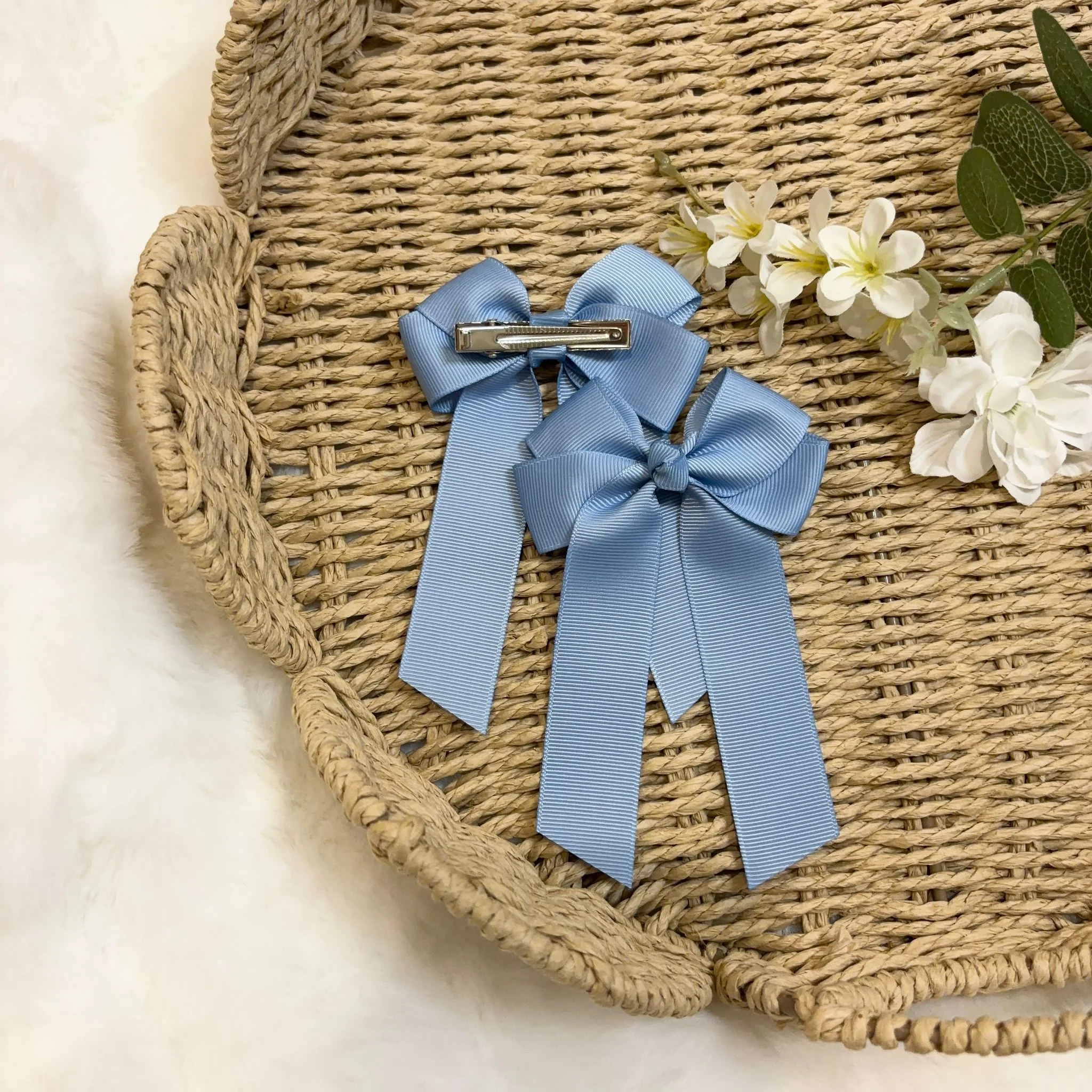 4’’ HAIR BOW - COLUMBIA BLUE - Image 2