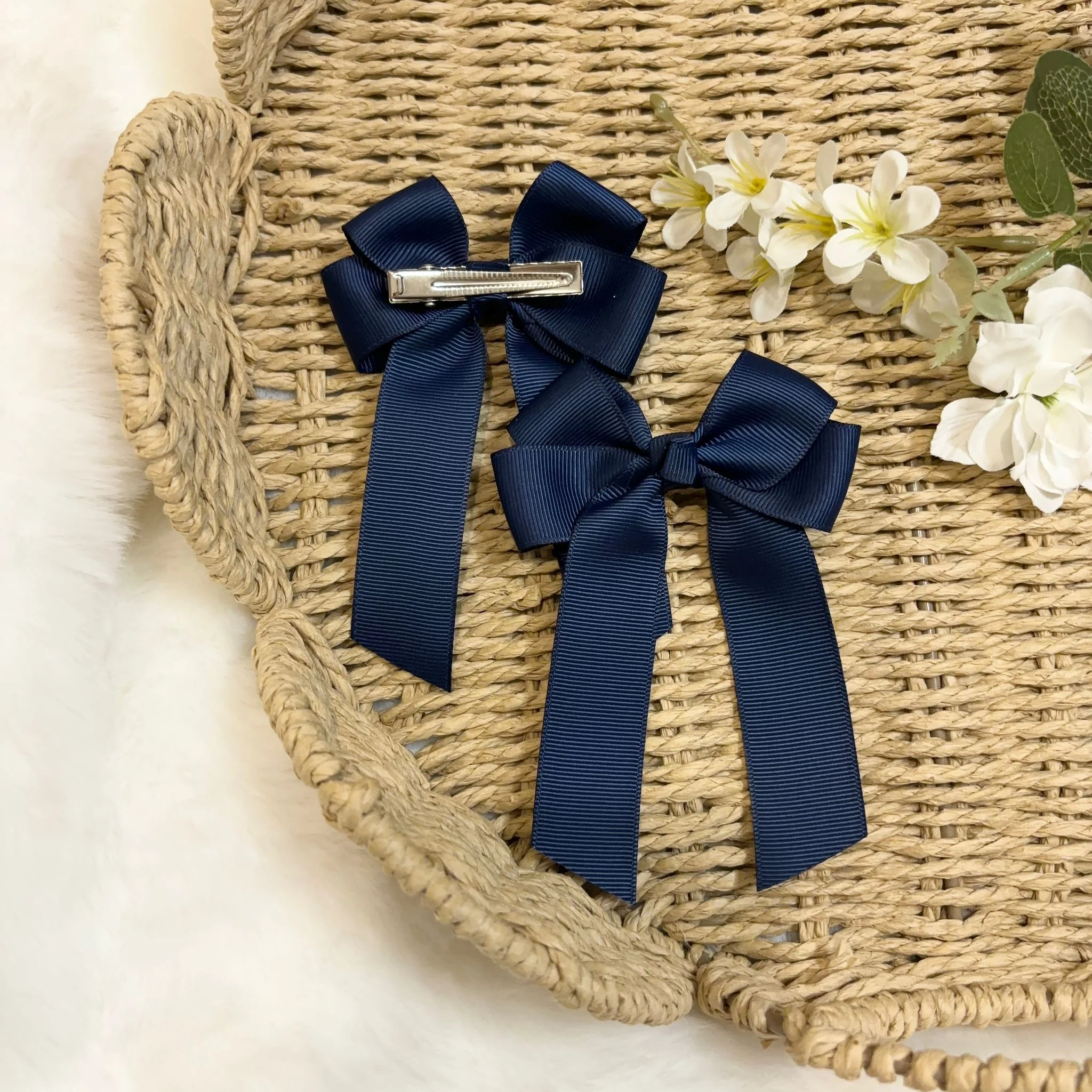 4’’ HAIR BOW - NAVY - Image 2