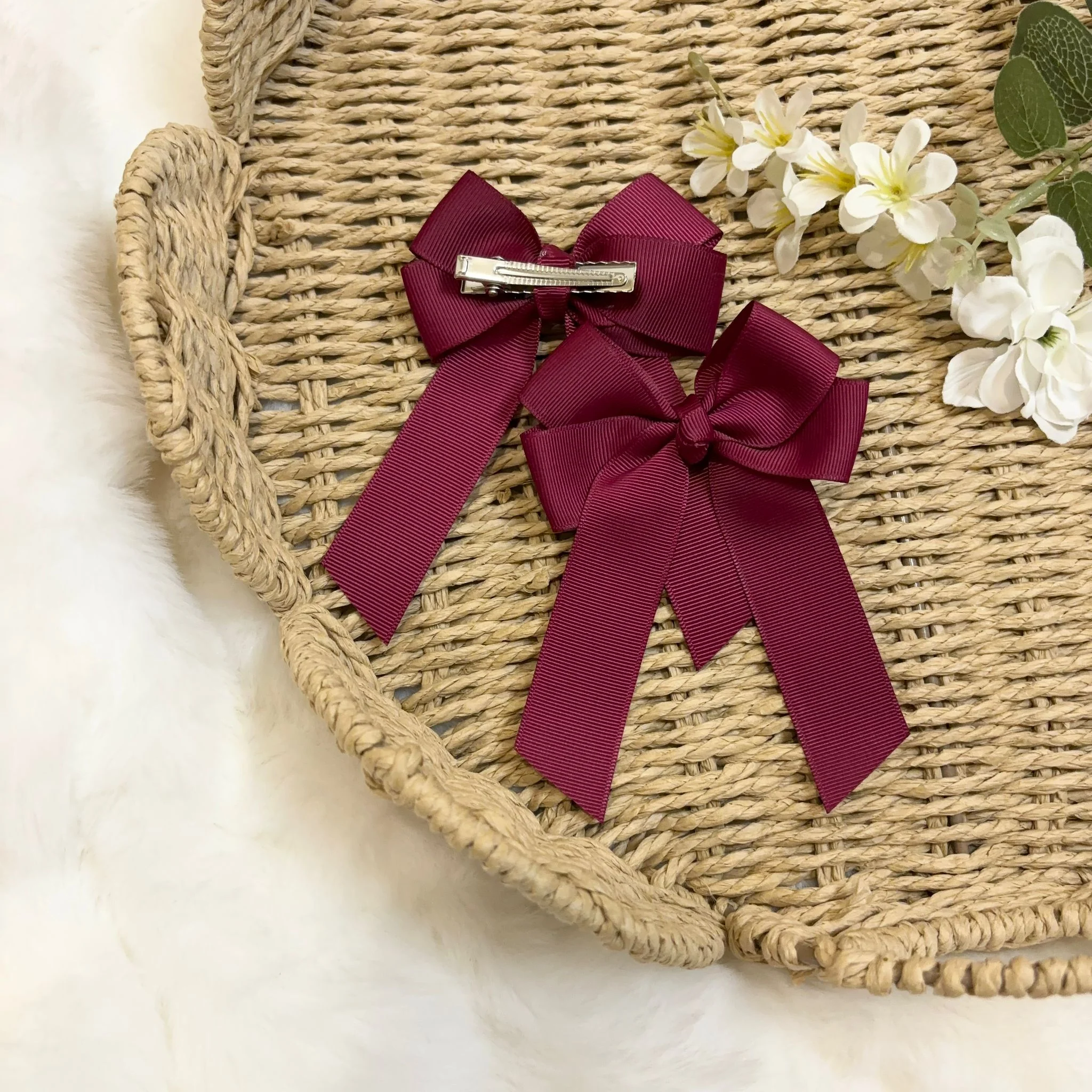 4’’ HAIR BOW - WINE - Image 2