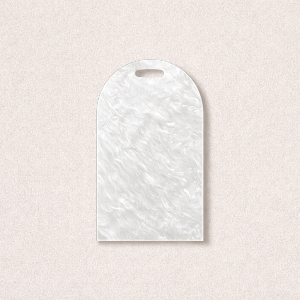 ACRYLIC - ARCH GIFT TAG - WHITE PEARL