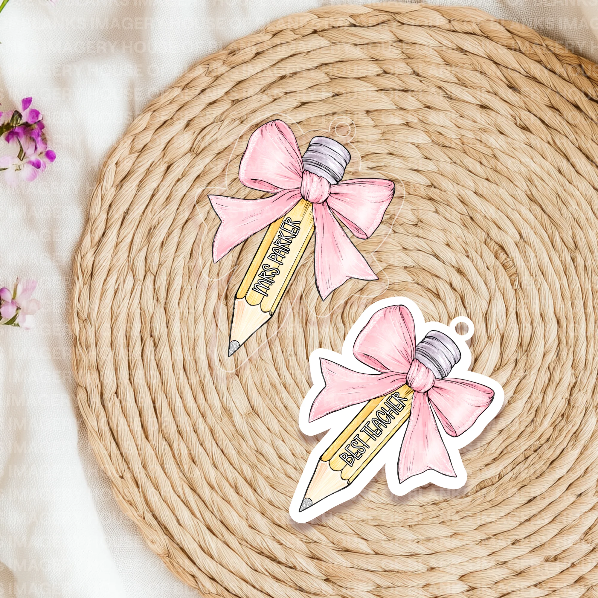 ACRYLIC - KEYRING - BOW PENCIL - 2025 STYLE