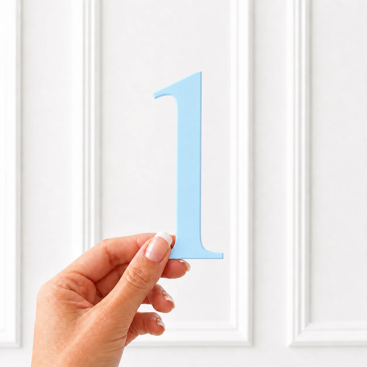 ACRYLIC NUMBER - TIMES NEW ROMAN - BABY BLUE