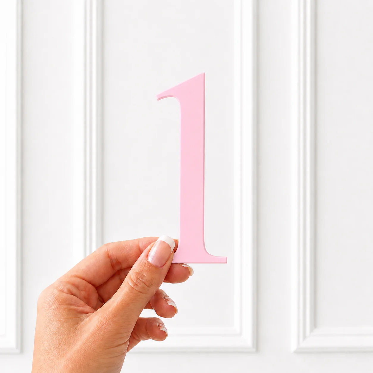 ACRYLIC NUMBER - TIMES NEW ROMAN - BABY PINK