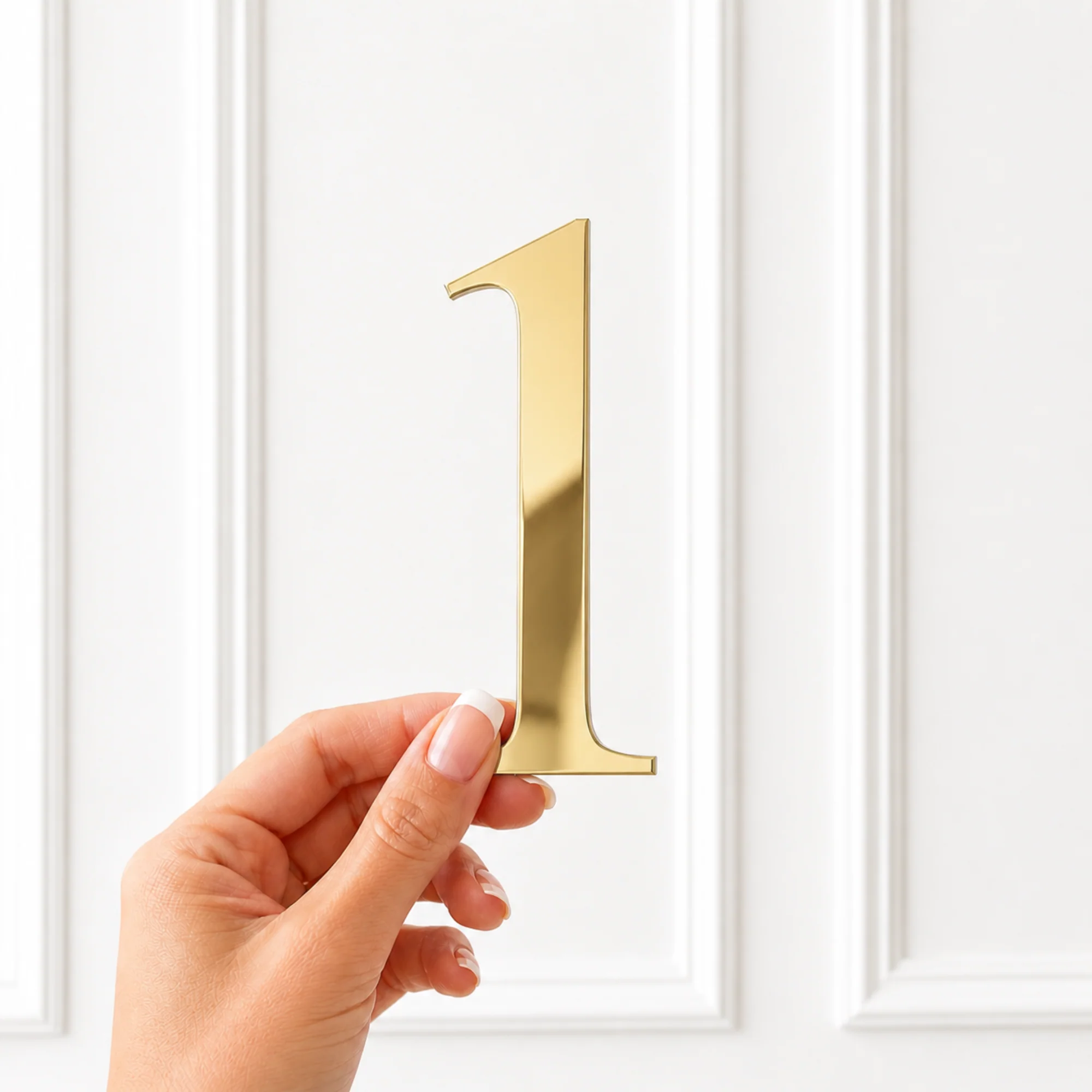 ACRYLIC NUMBER - TIMES NEW ROMAN - GOLD MIRROR