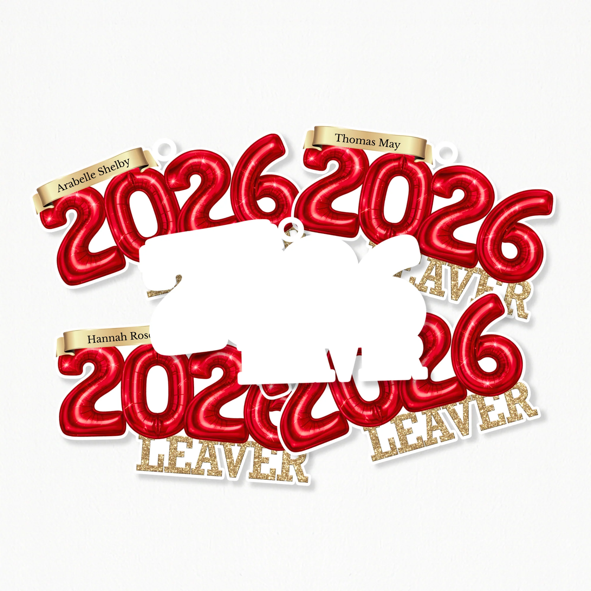 ACRYLIC - WHITE OR CLEAR - 2026 BALLOONS KEYRING