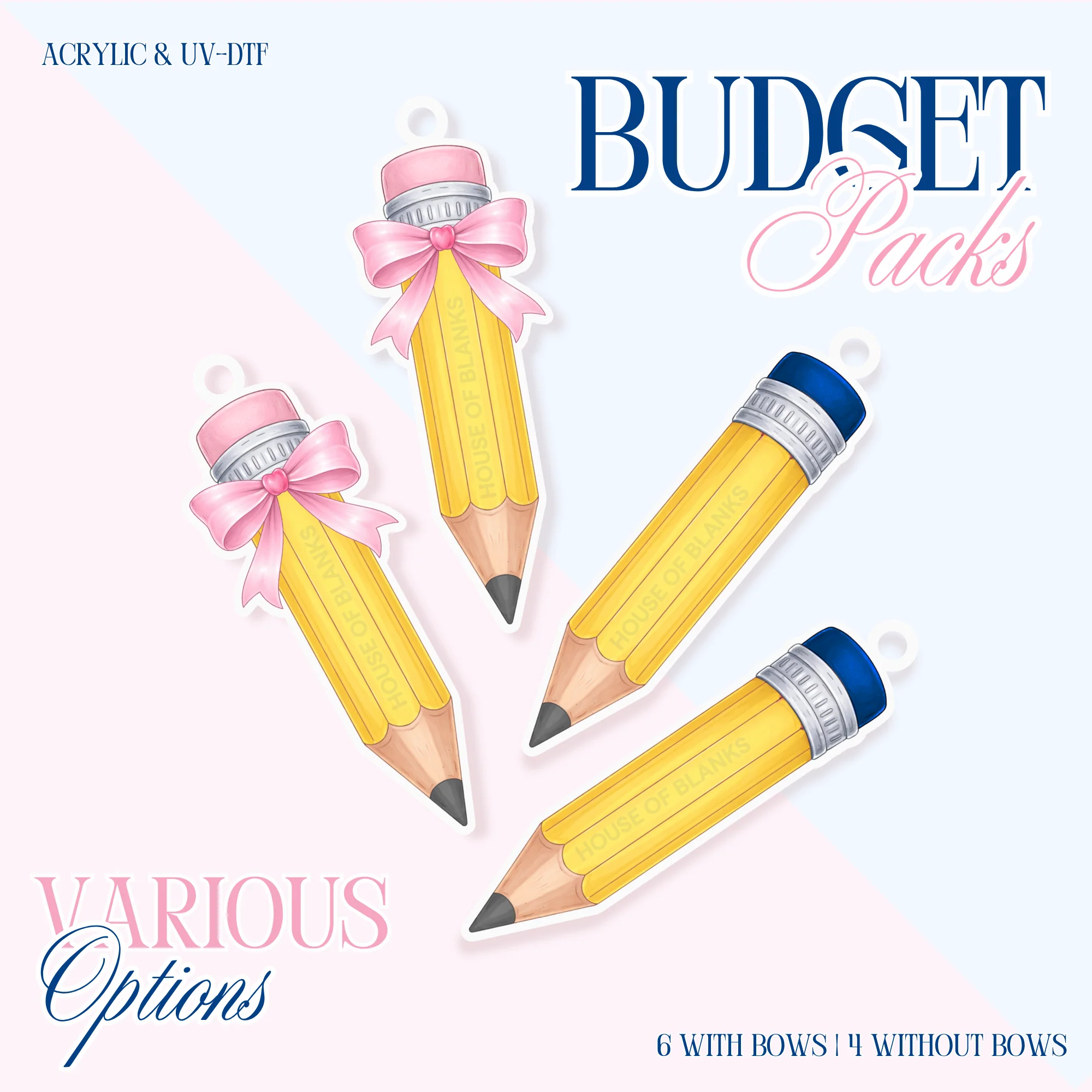 BUDGET PACK - TEACHER PENCILS - UVDTF, ACRYLIC OR BOTH