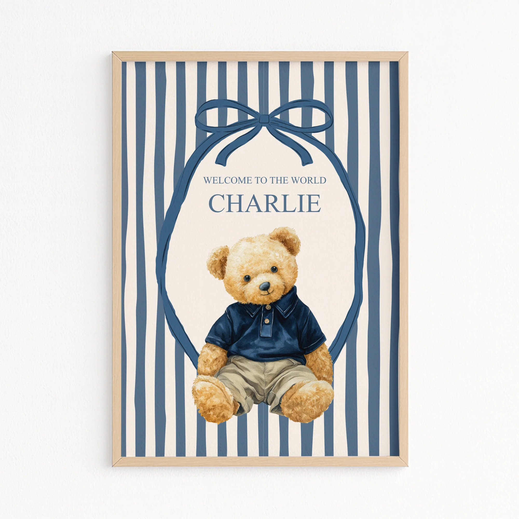 CUSTOM A3 PRINT - THE HERITAGE BEAR - NAVY