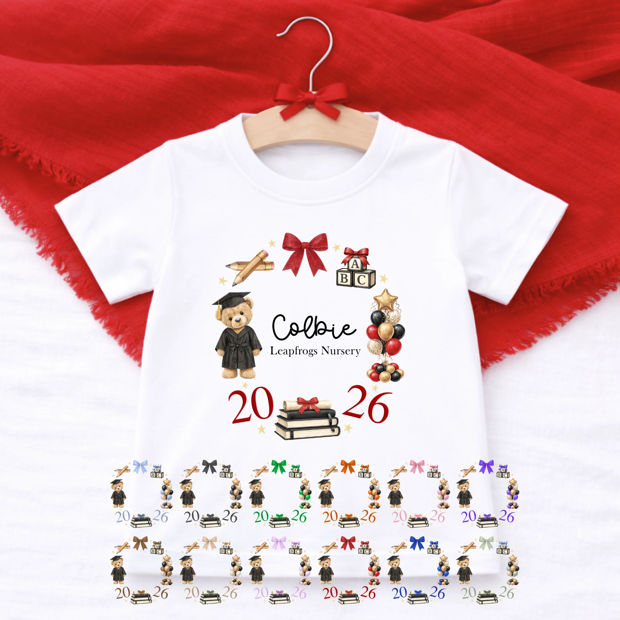CUSTOM DTF - LEAVERS 2026 - SIGNATURE BEAR - WREATH
