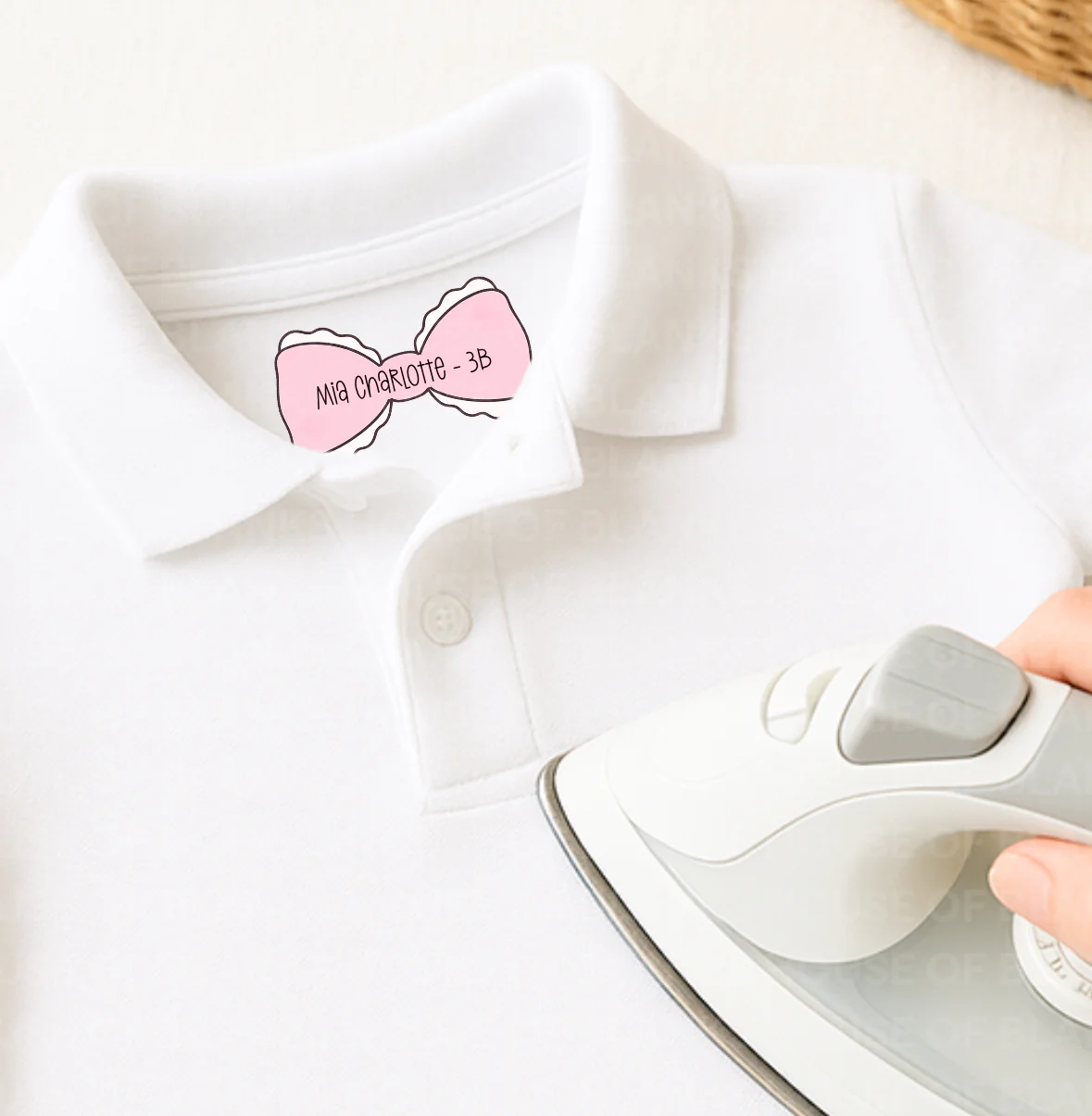 CUSTOM DTF - NAME LABELS - SET OF 30 - PINK BOWS