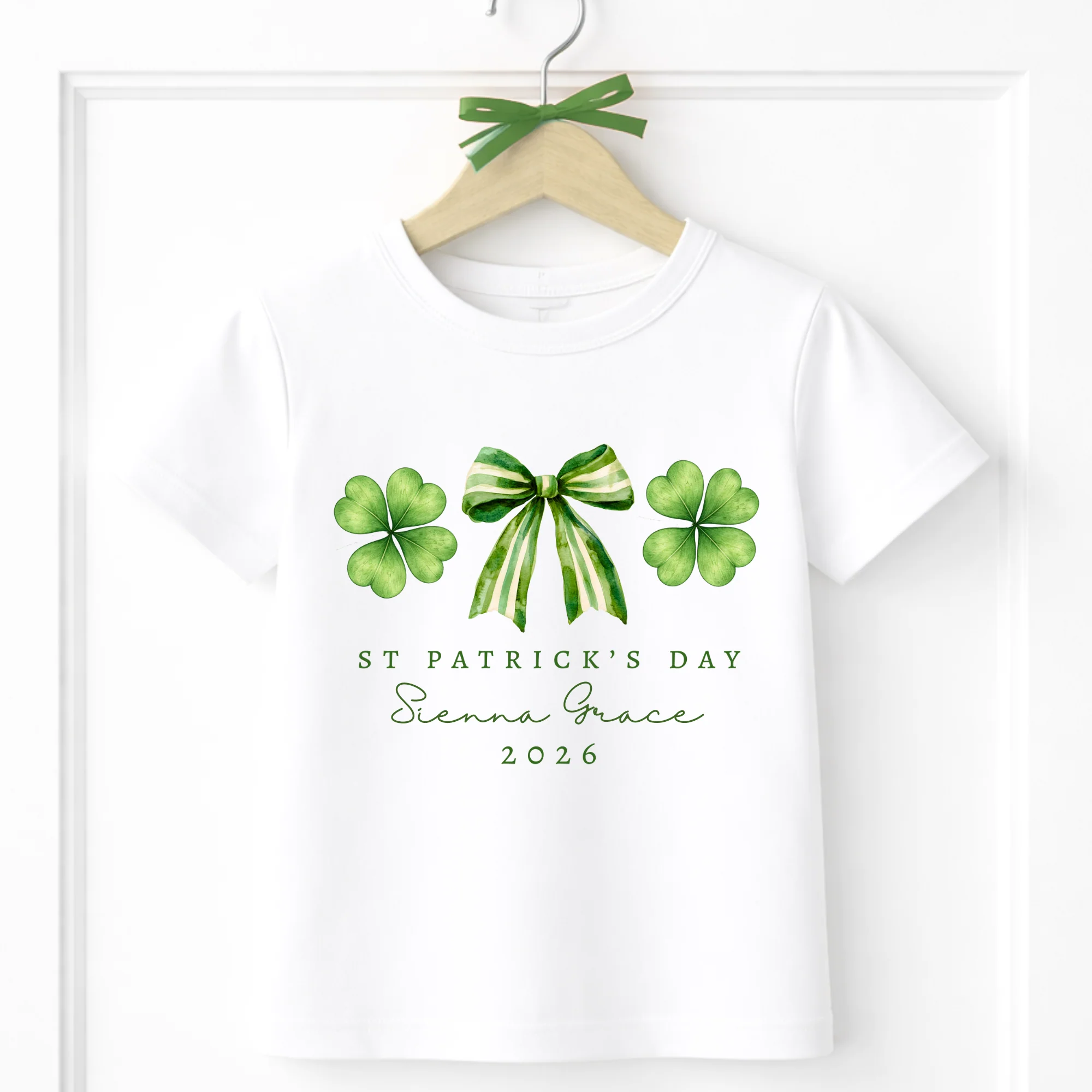 CUSTOM DTF TRANSFER - ST PATRICK'S DAY - BOW & CLOVER TRIO