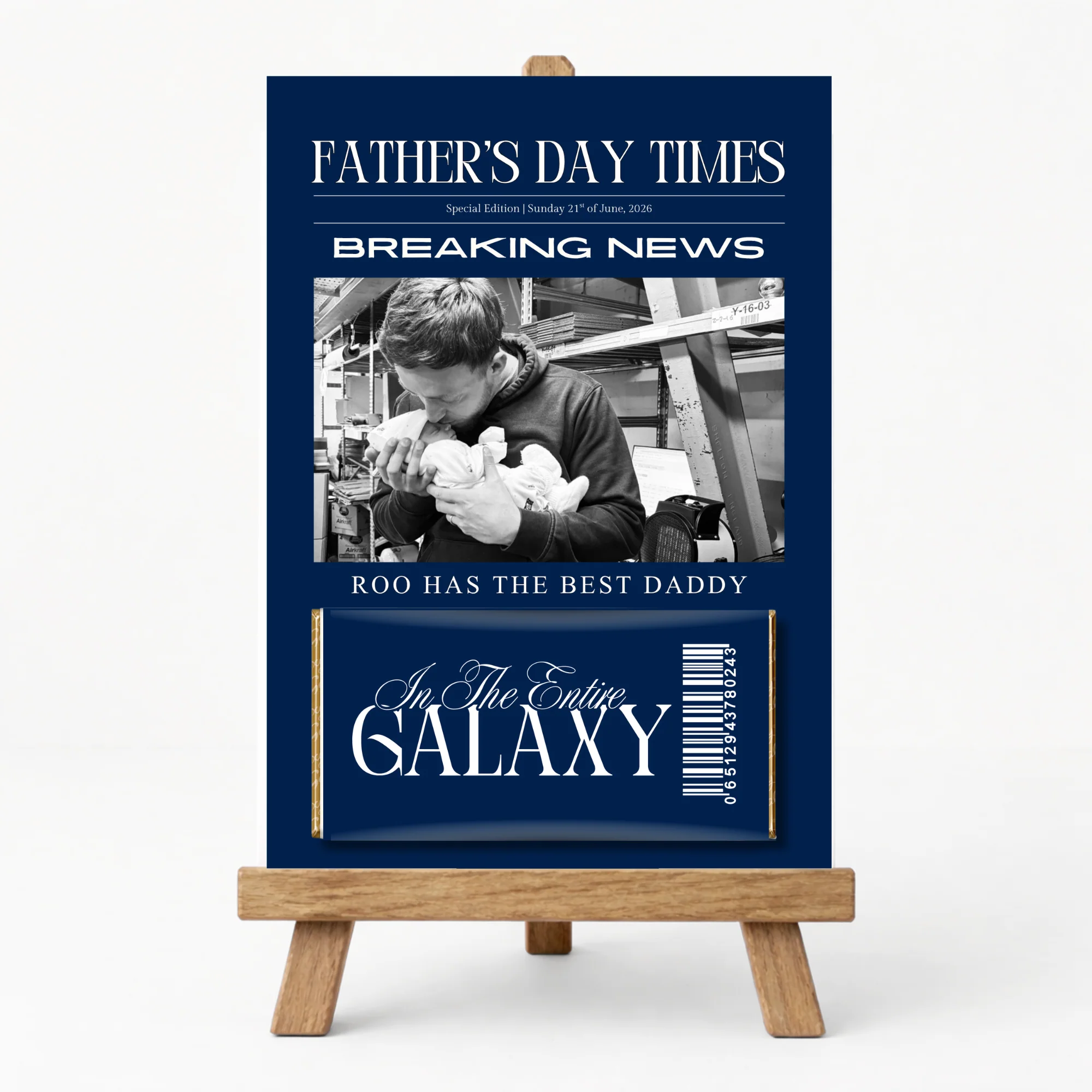 CUSTOM PRINT - GALAXY BOARD & WRAPPER - NEWSPAPER - NAVY