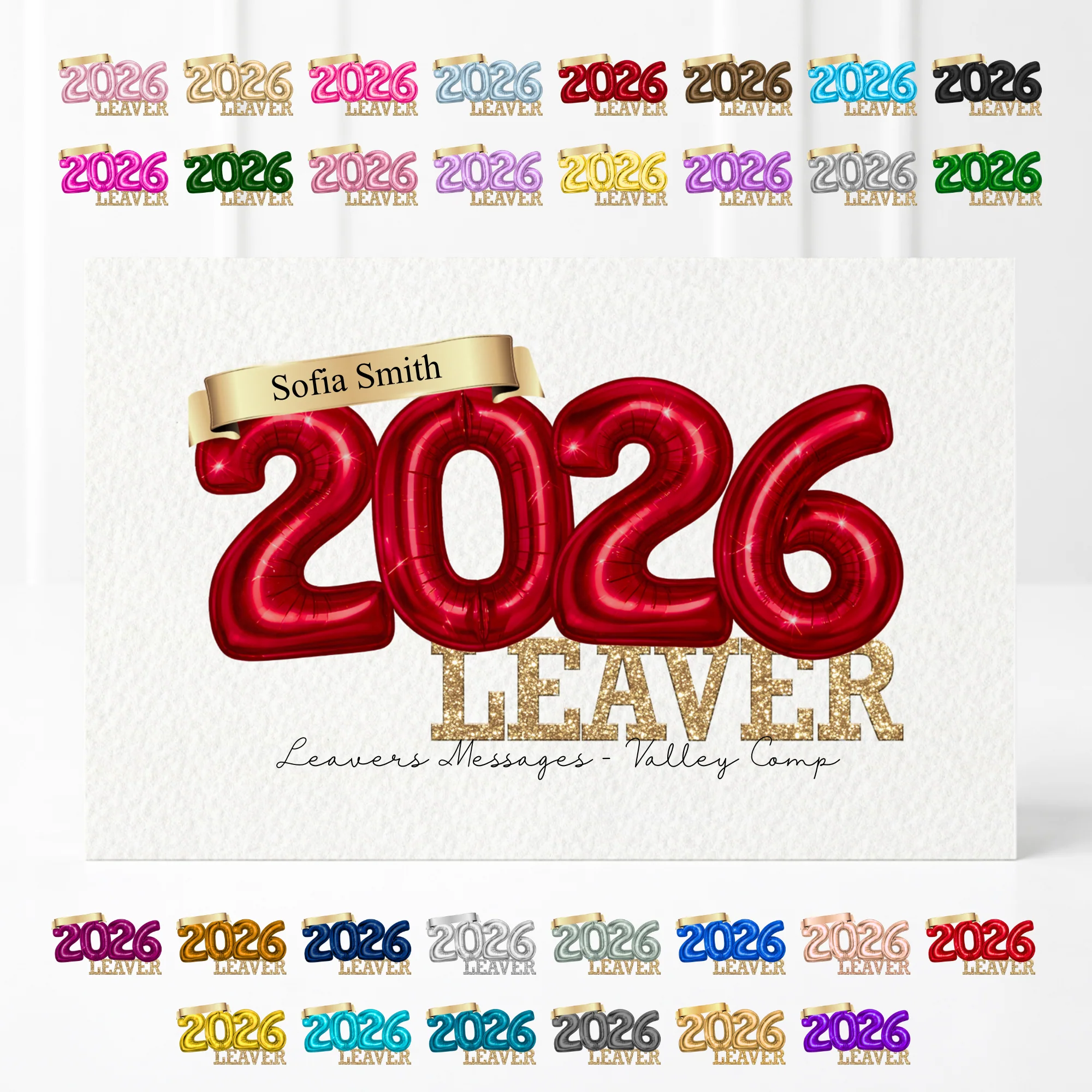CUSTOM PRINT - LEAVERS SIGNING BOOKLET - 2026 BALLOONS