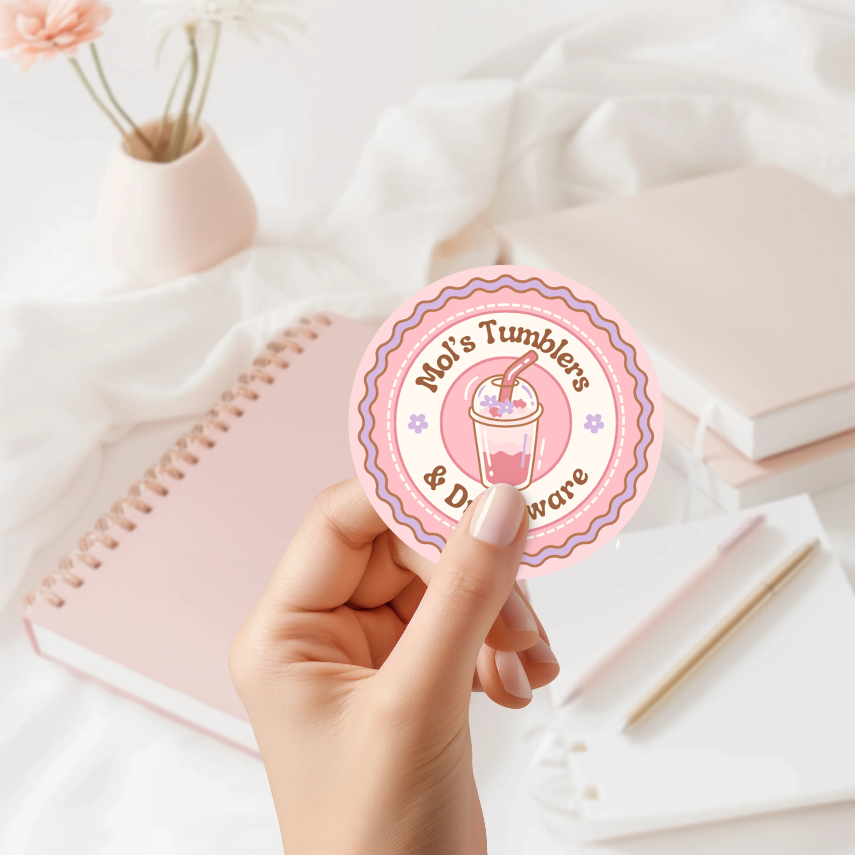 CUSTOM SOLVENT - STICKER - 6CM CIRCLE - UPLOAD YOUR OWN DESIGN