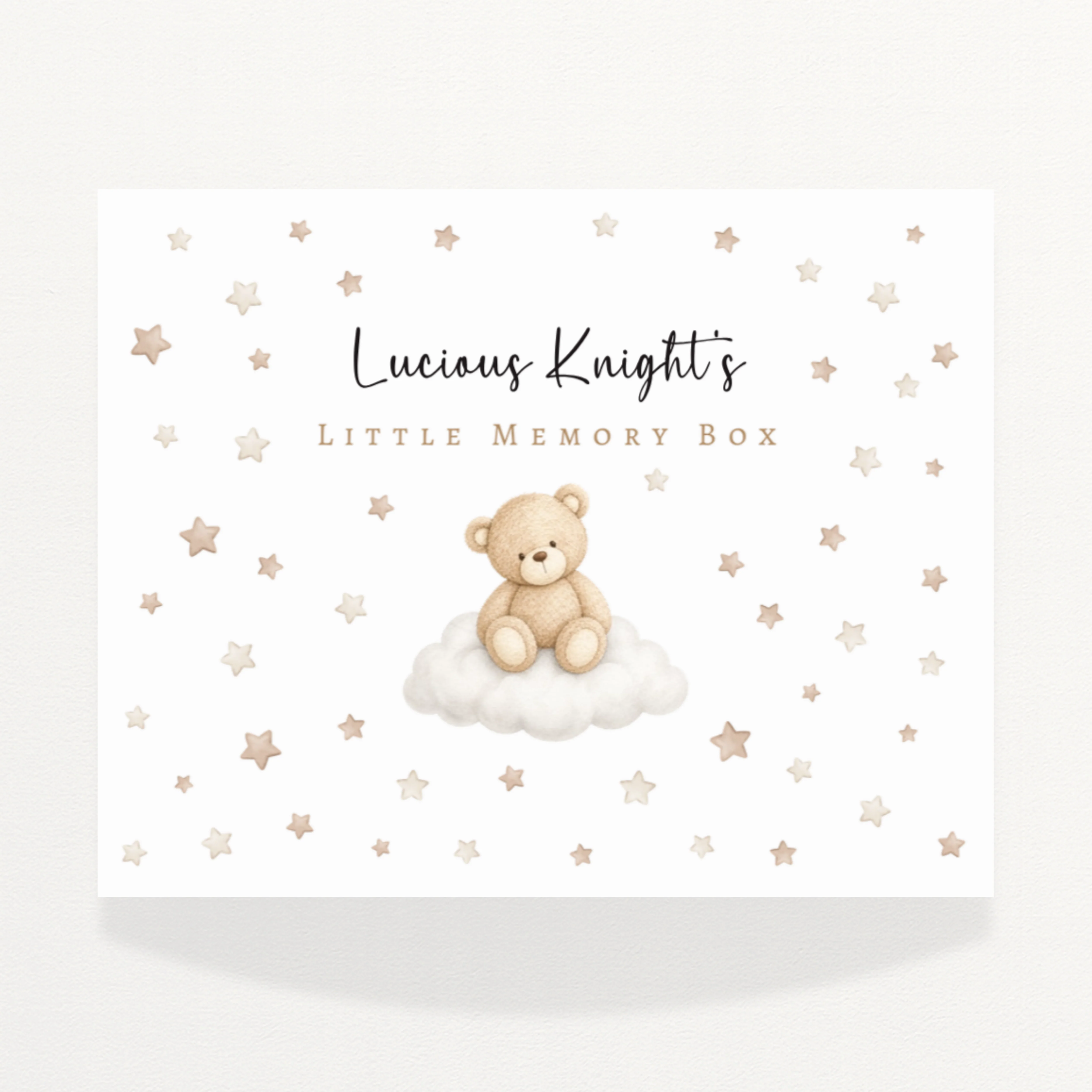CUSTOM SOLVENT STICKER - MAGNETIC BOX TOPPER - CLOUD BEAR