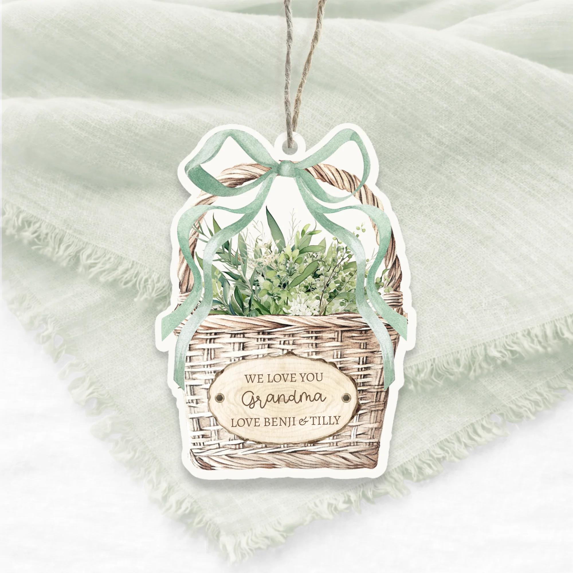 CUSTOM UV-DTF - FLORAL HAMPER - SAGE GREENERY