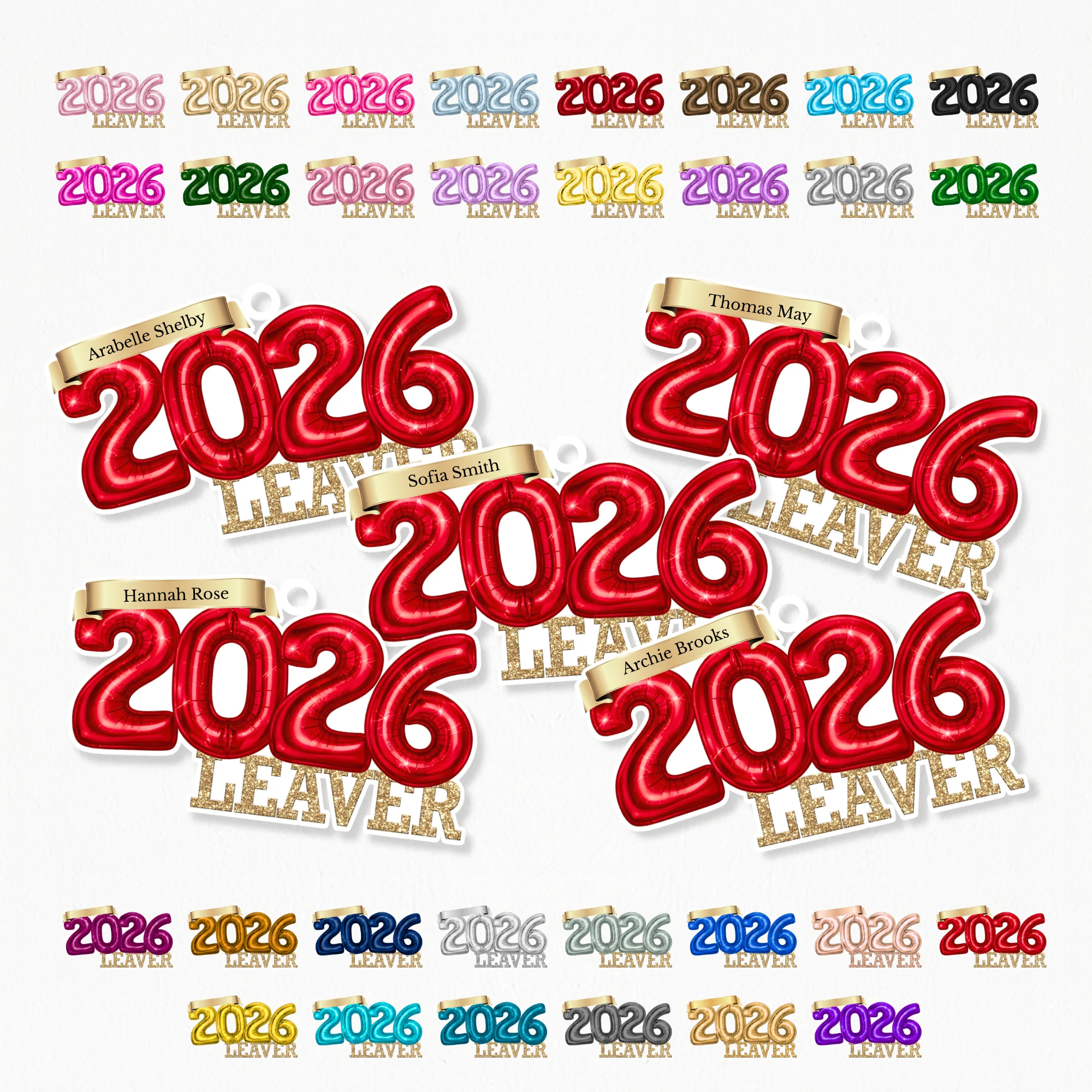 CUSTOM UVDTF - LEAVERS 2026 - 2026 BALLOONS (SIZED FOR KEYRINGS)