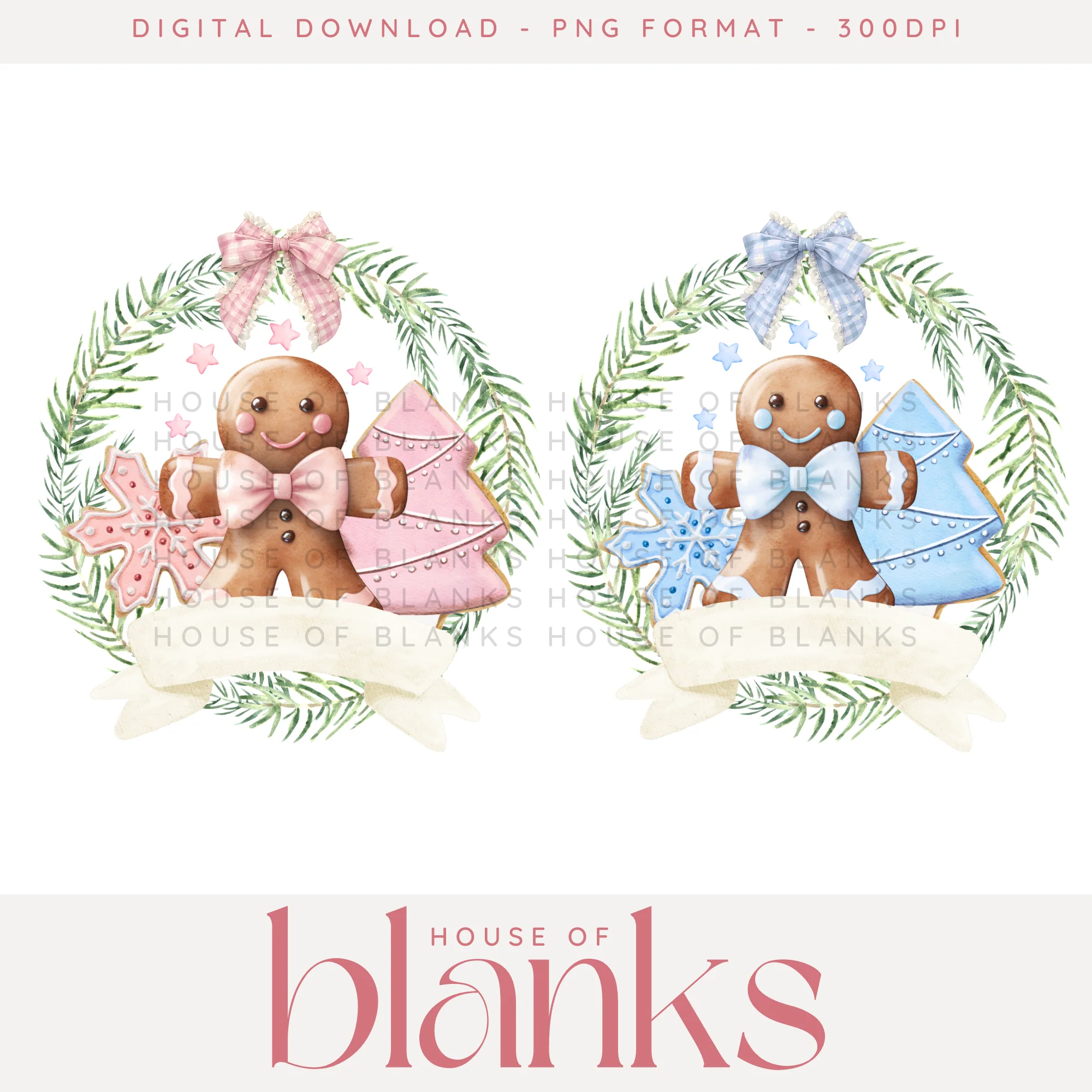 DIGITAL DOWNLOAD: GINGERBREAD WREATHS