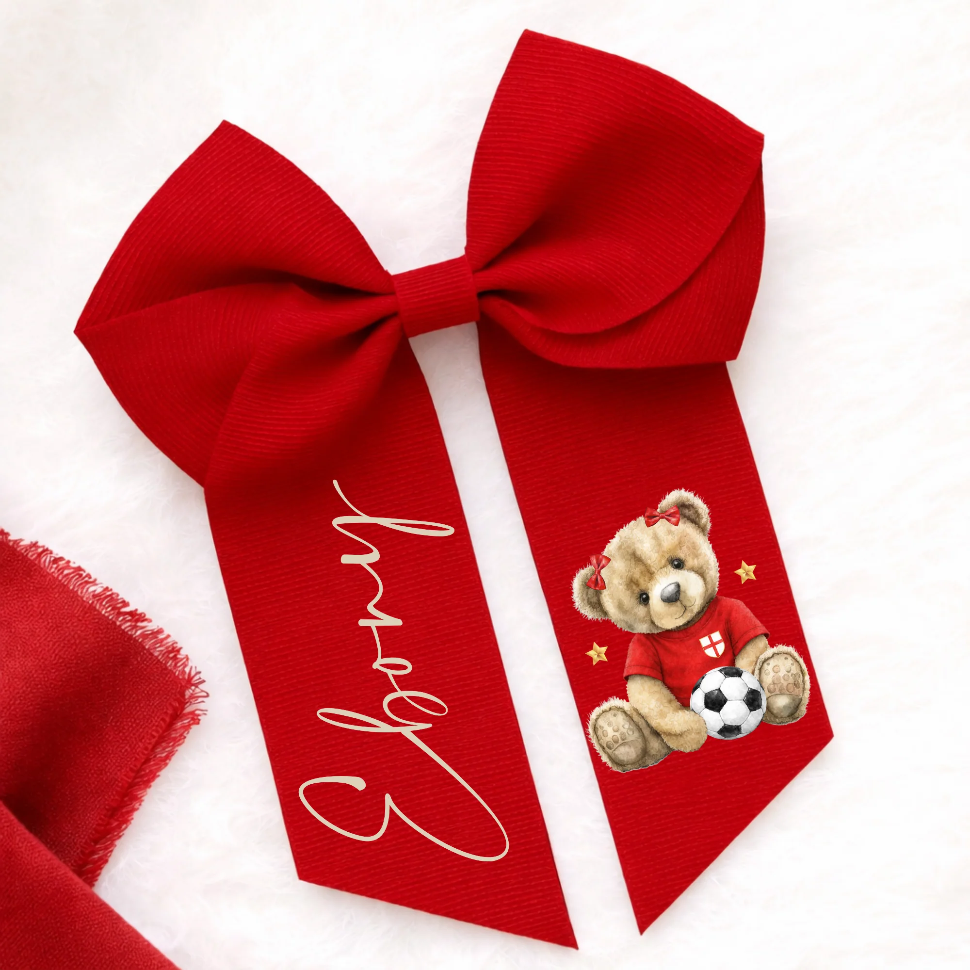 DTF TRANSFER - 2026 WORLD CUP - BOWS - SIGNATURE TEDDY - ENGLAND - SET OF 3