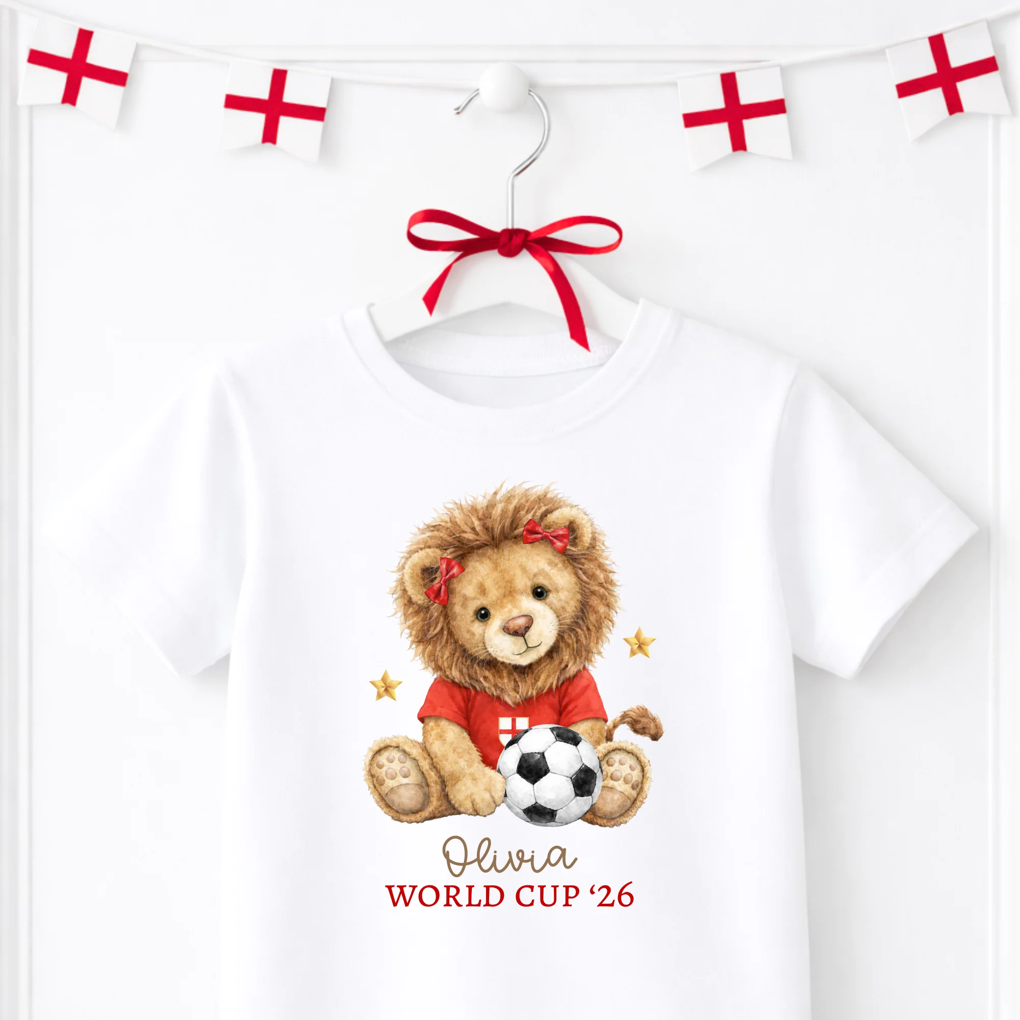 DTF TRANSFER - 2026 WORLD CUP - LITTLE LION - ENGLAND - WITH BOWS