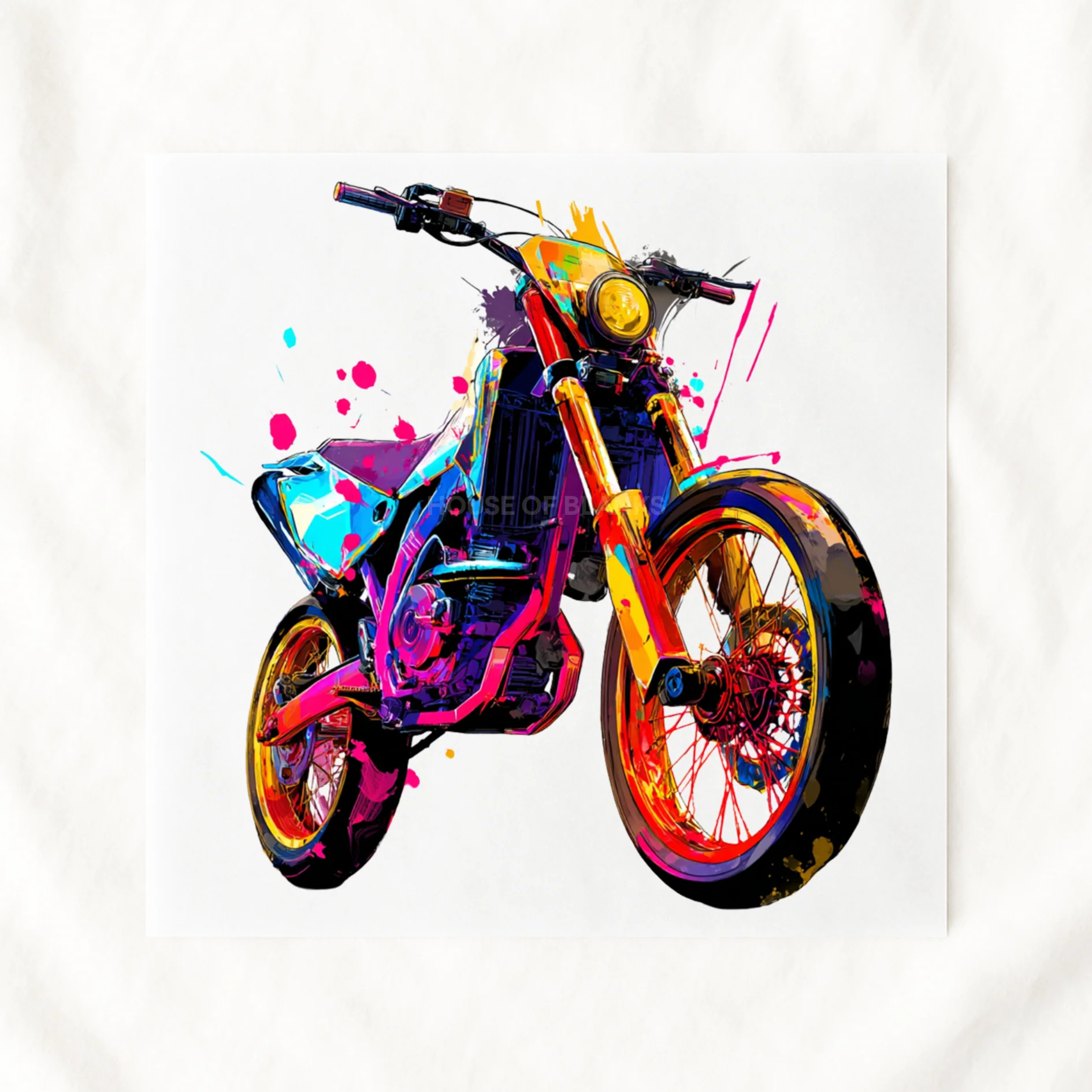 DTF TRANSFER - NEON COLLECTION - DIRT BIKE