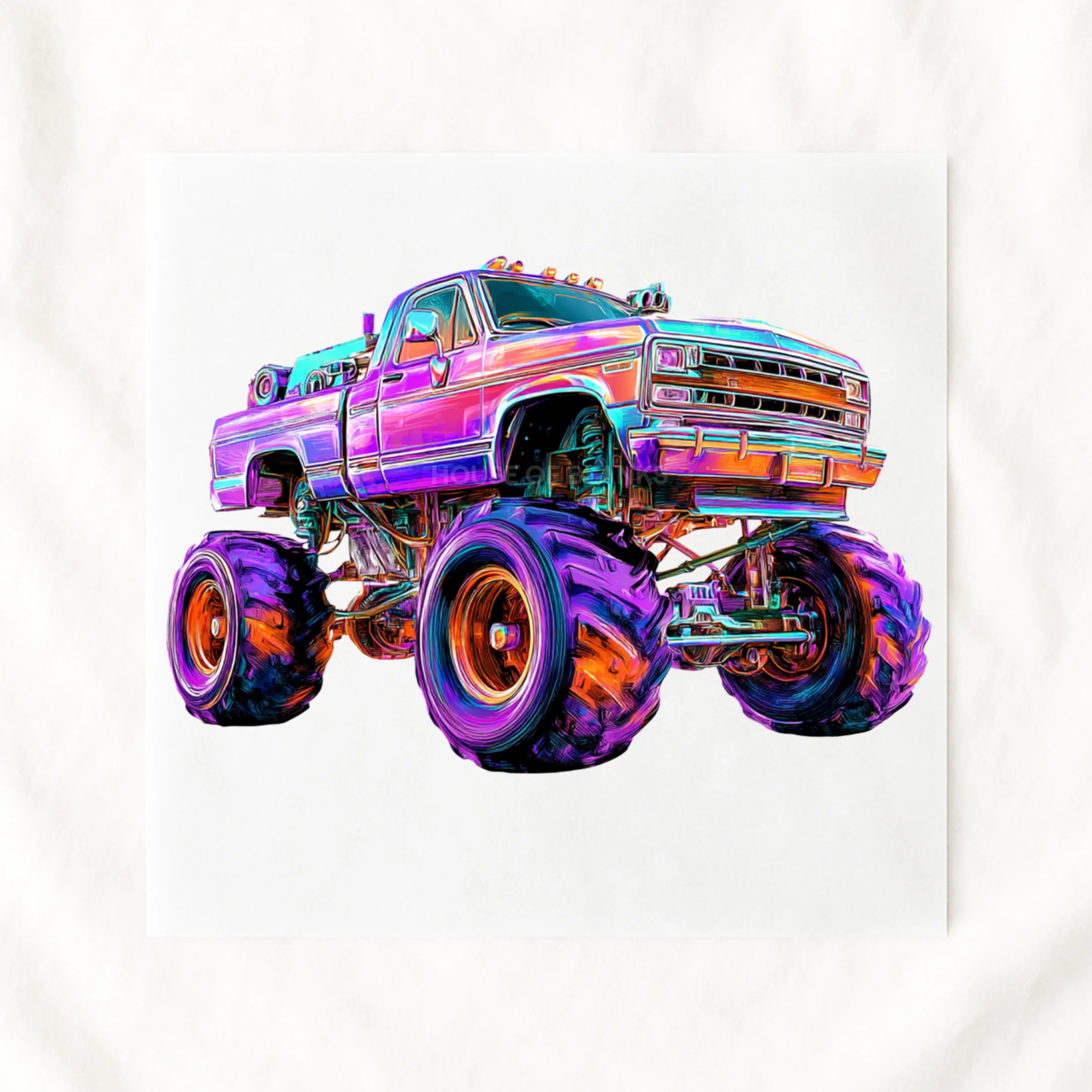 DTF TRANSFER - NEON COLLECTION - MONSTER TRUCK