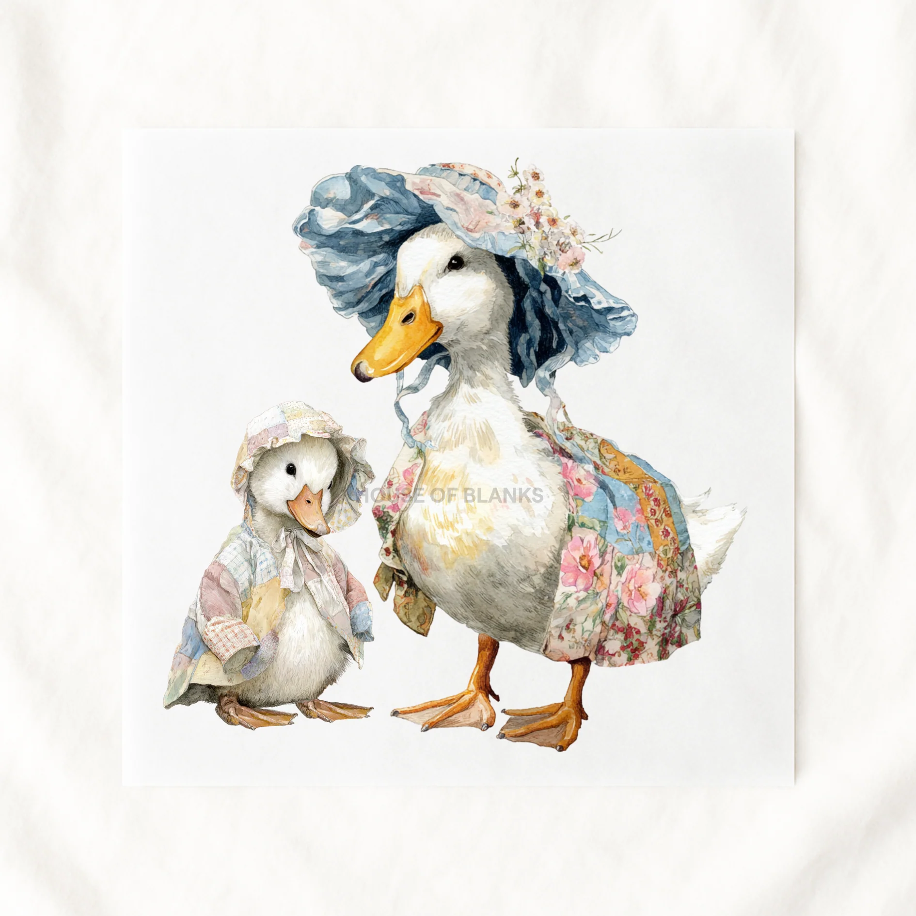 DTF TRANSFER - PATCHWORK COLLECTION - MUMMY & BABY DUCKS