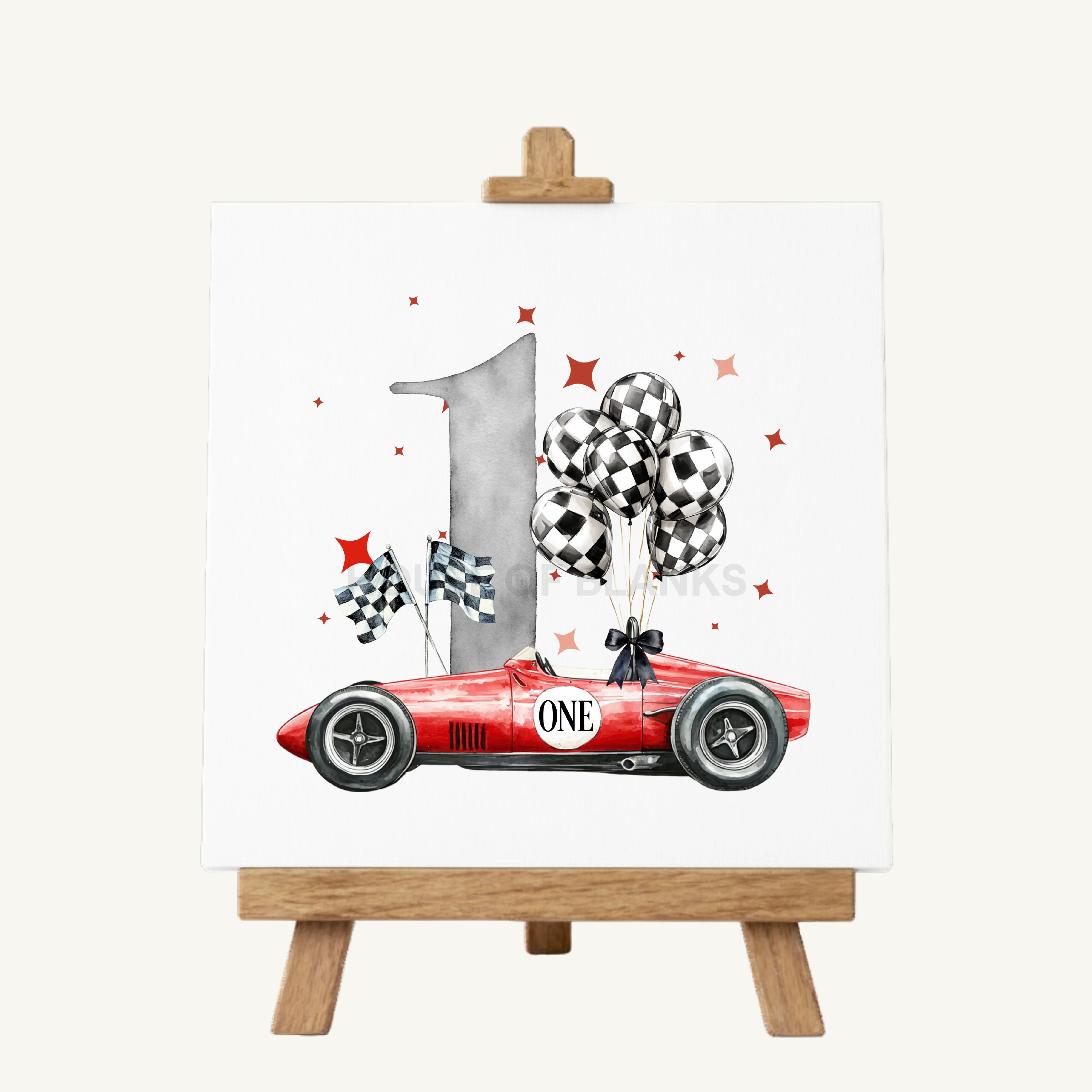 DTF TRANSFER - RED RACE CAR - Image 2