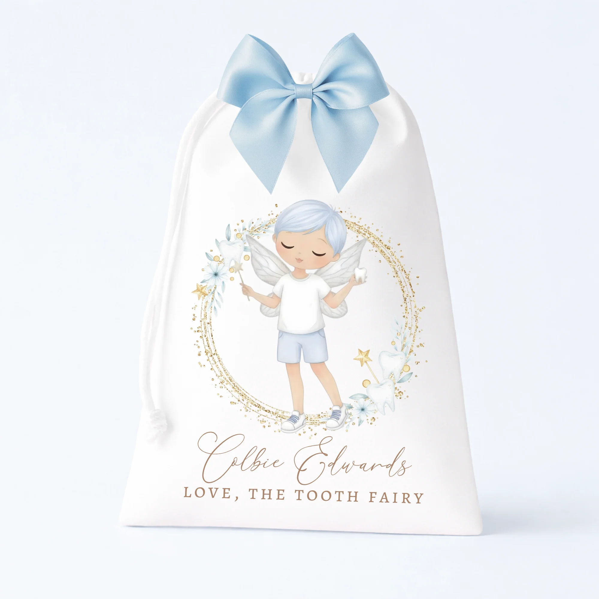 DTF TRANSFER - TOOTH FAIRY - WREATH - LARGE -BLUE