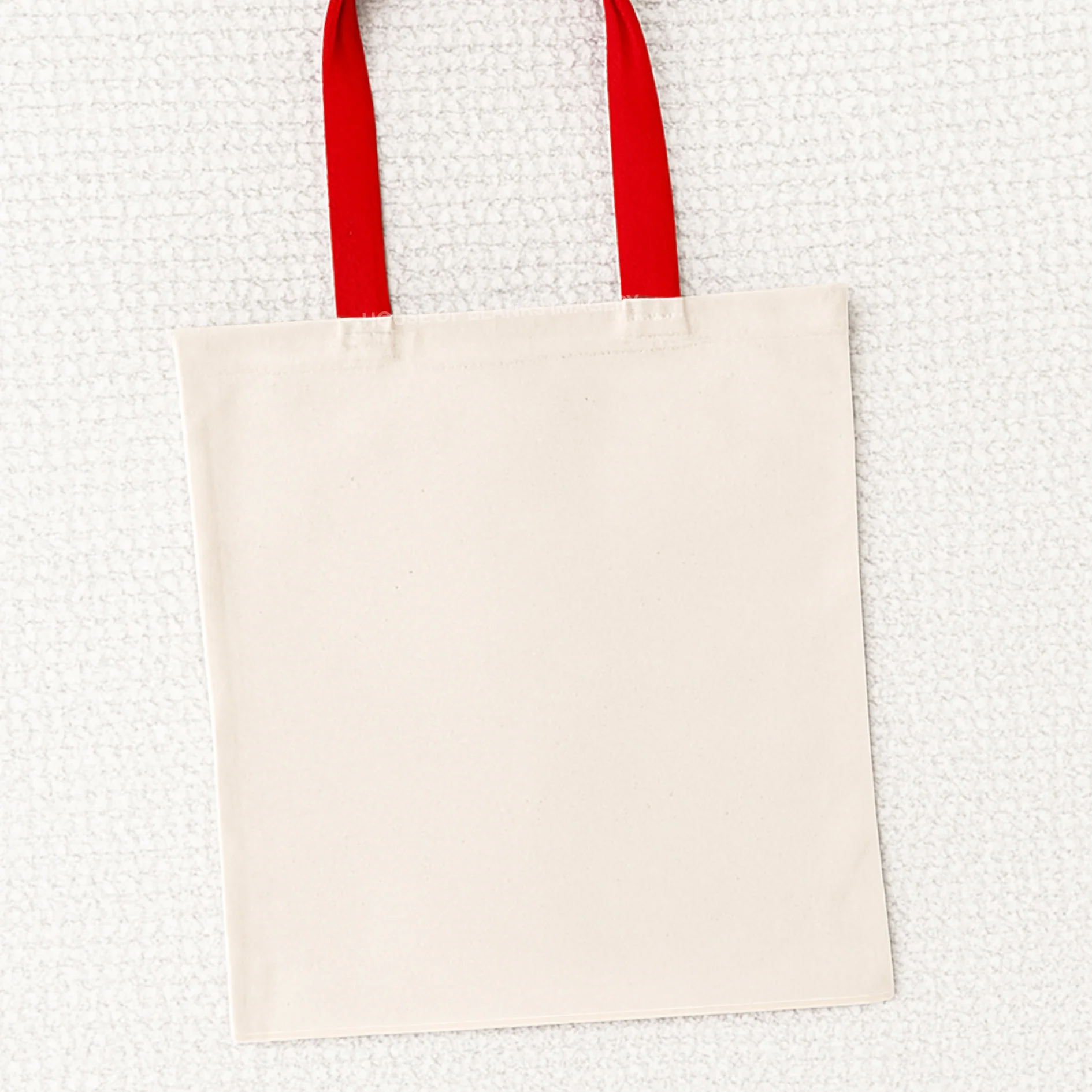 LONG HANDLE TOTE BAG - RED CONTRAST HANDLE