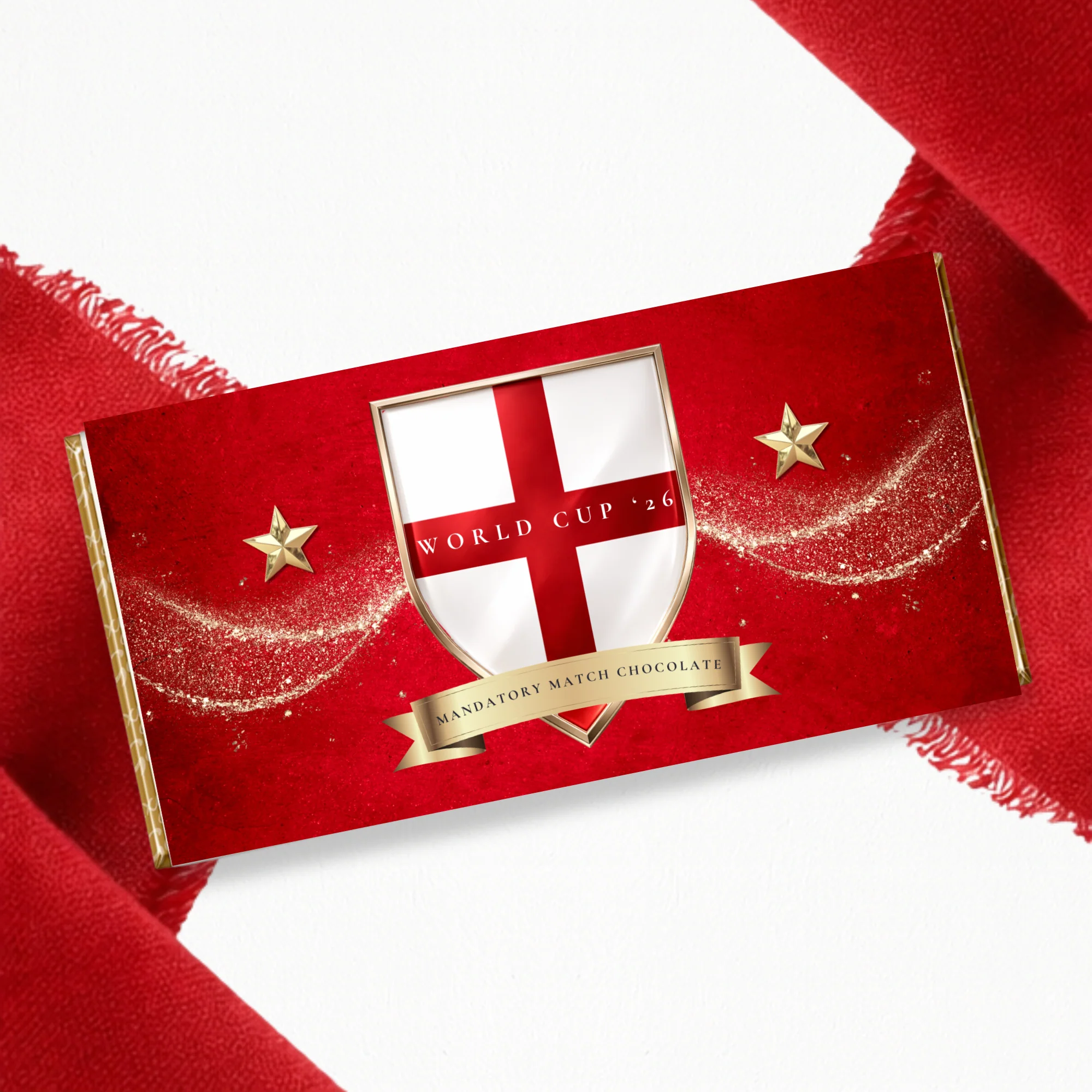 PRINTED RANGE - WORLD CUP 2026 - CHOCOLATE WRAPPER - ENGLAND - MANDATORY MATCH CHOCOLATE