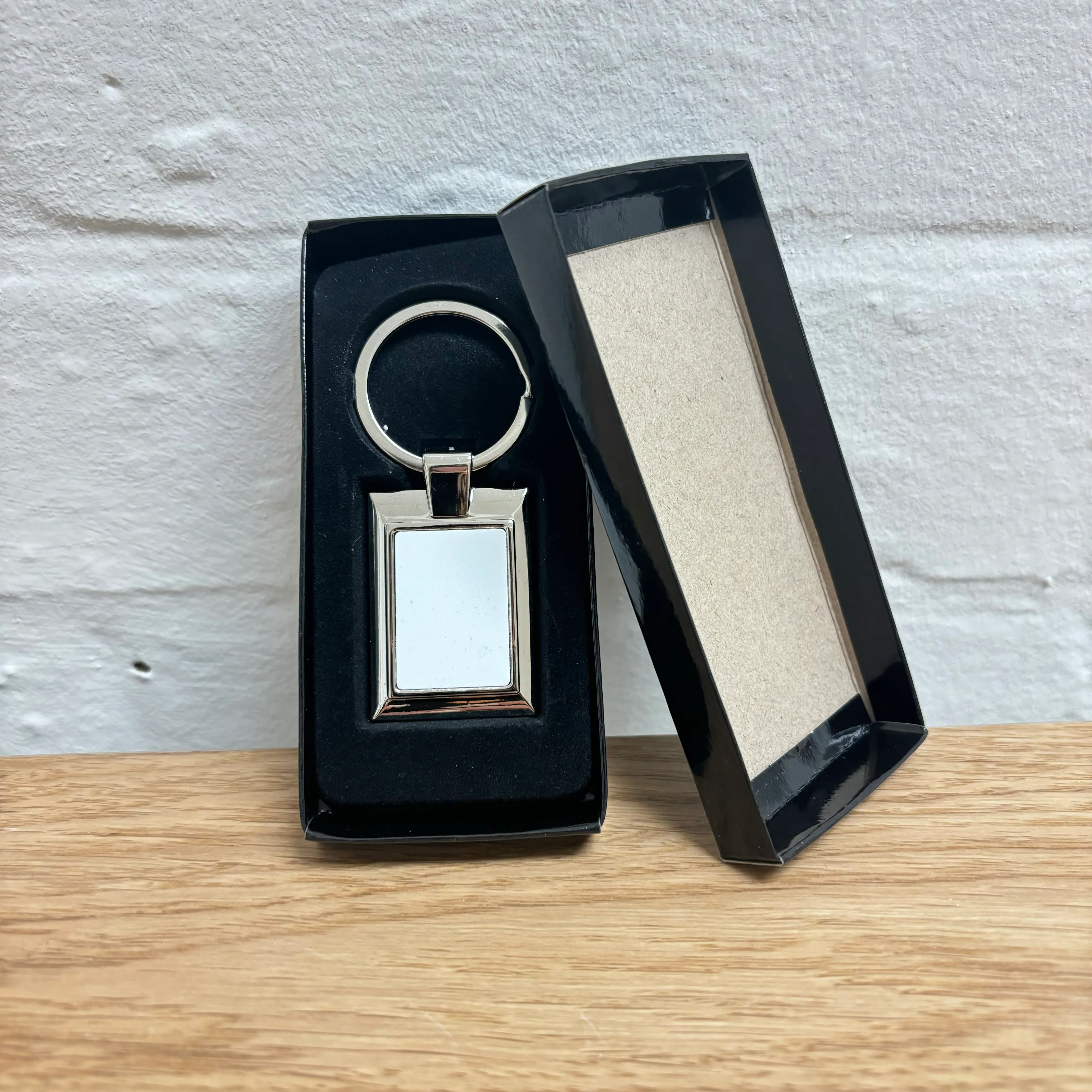 SUBLIMATION - SILVER RECTANGLE KEYRING & BOX