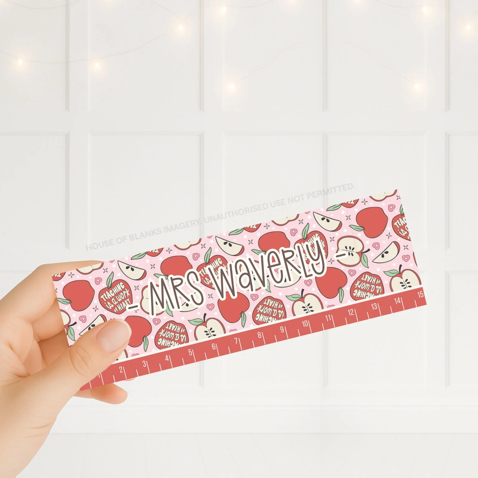 SOLVENT STICKER - RULER - SEAMLESS APPLES