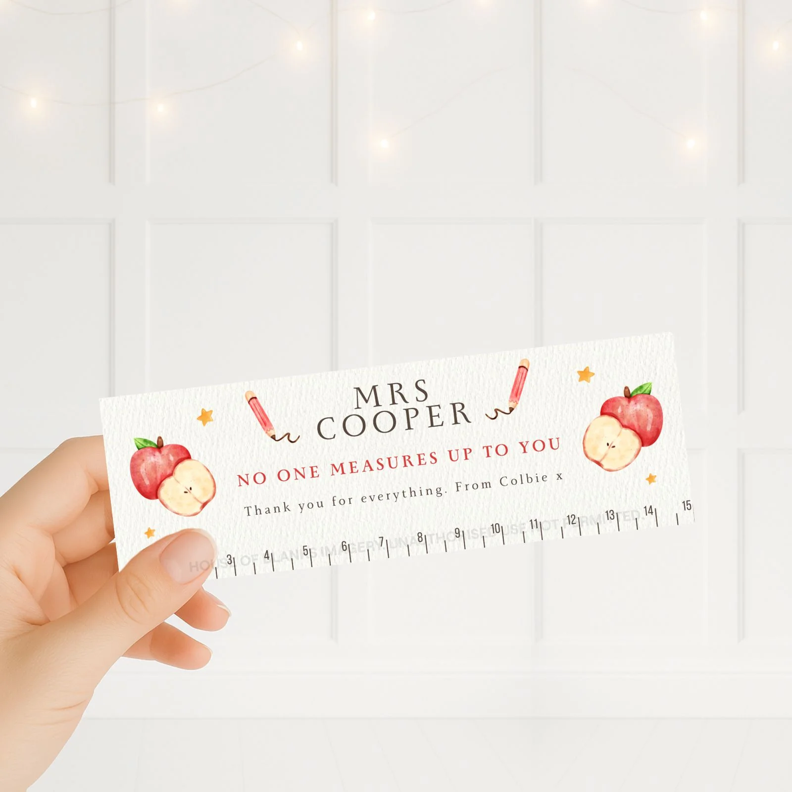 SOLVENT STICKER - RULER - WATERCOLOUR APPLE