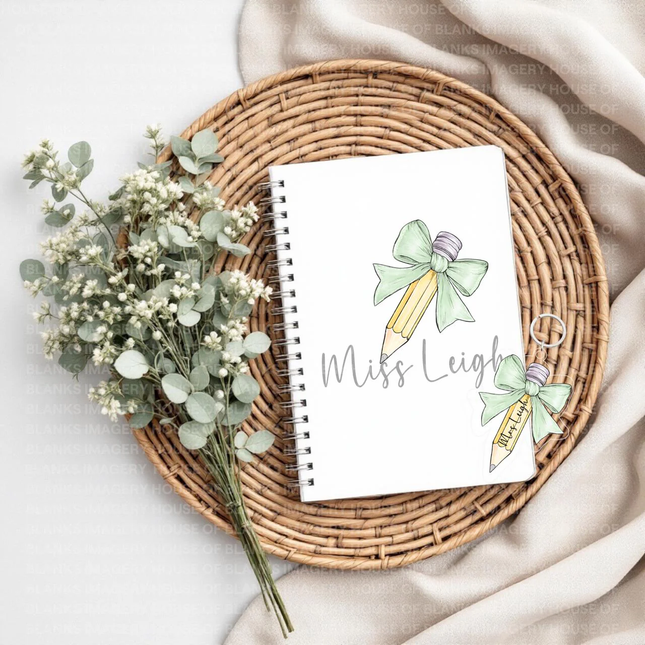 UV DTF DECAL - BOW PENCIL - PASTEL SAGE