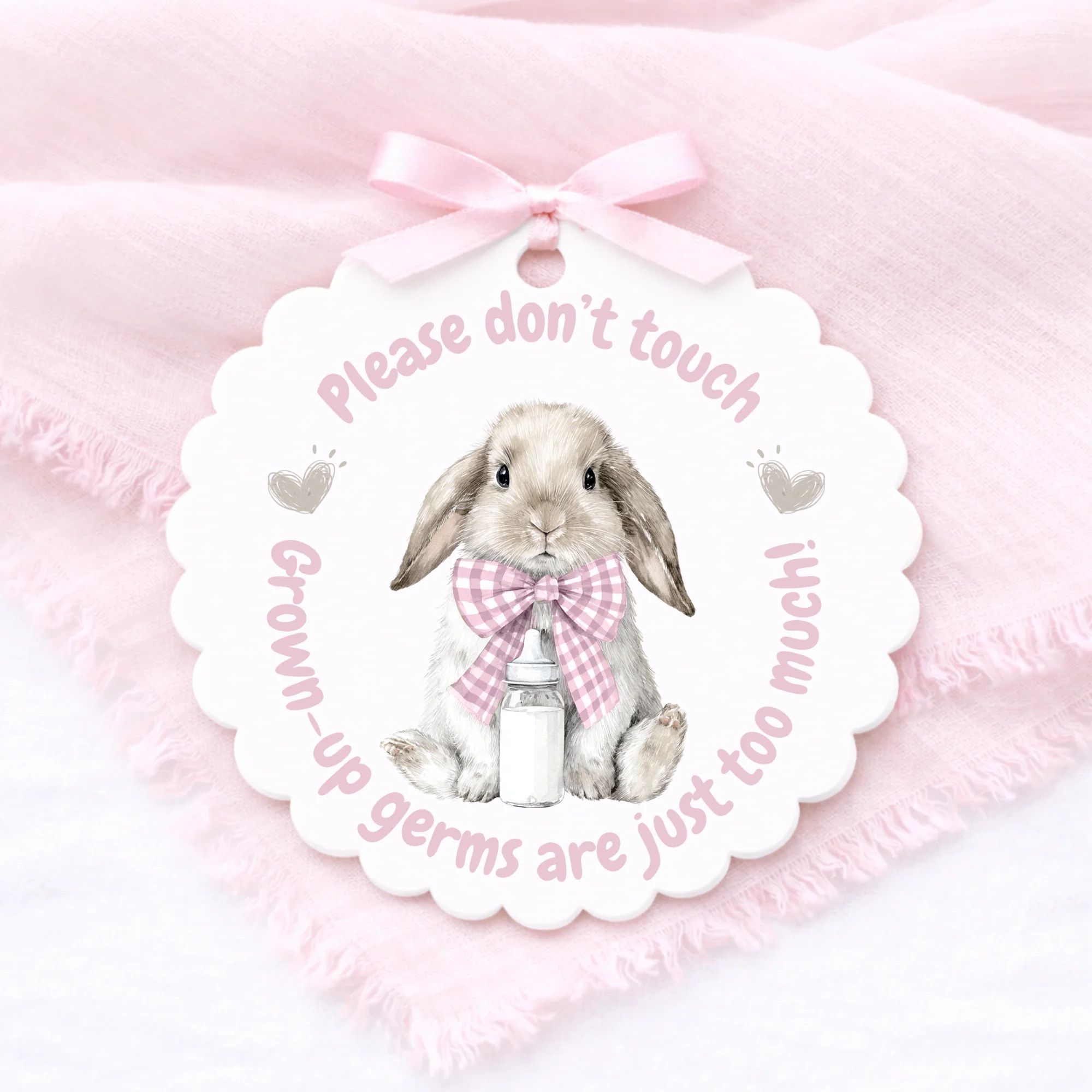 UV-DTF DECAL - GROWN UP GERMS BUNNY - PINK