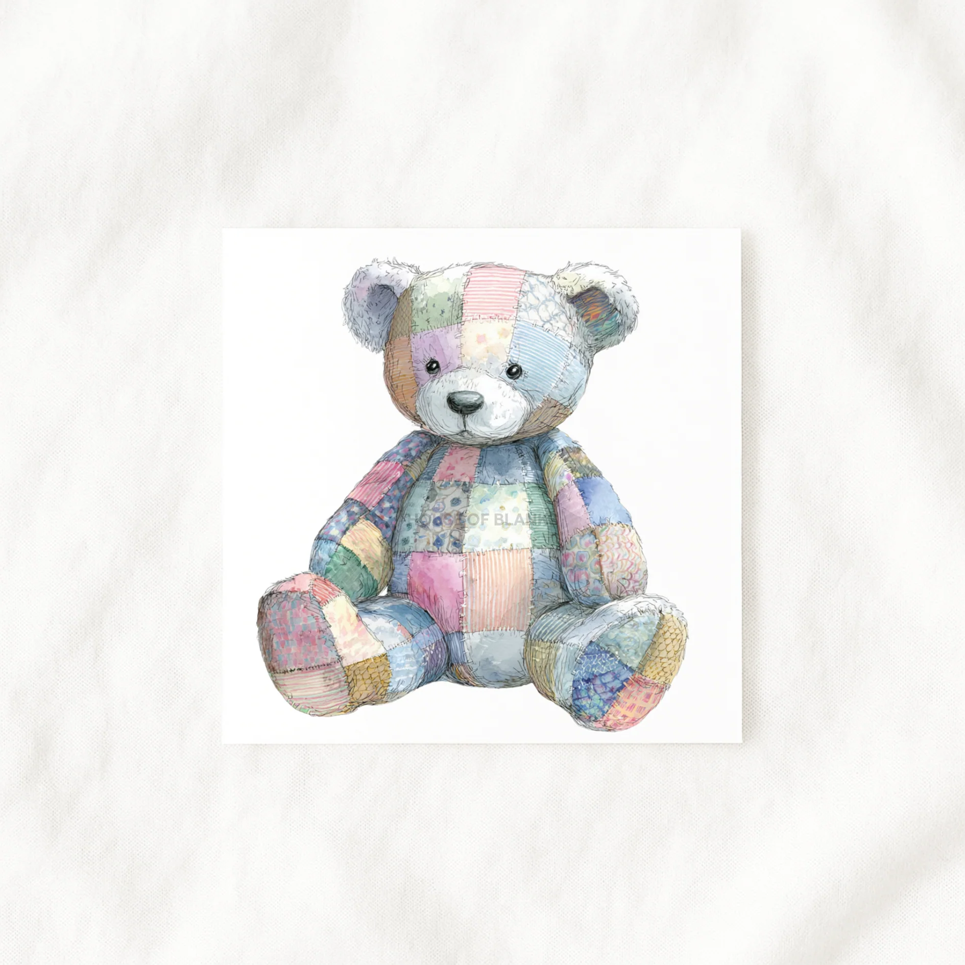 UV-DTF DECAL - PATCHWORK COLLECTION - TEDDY BEAR