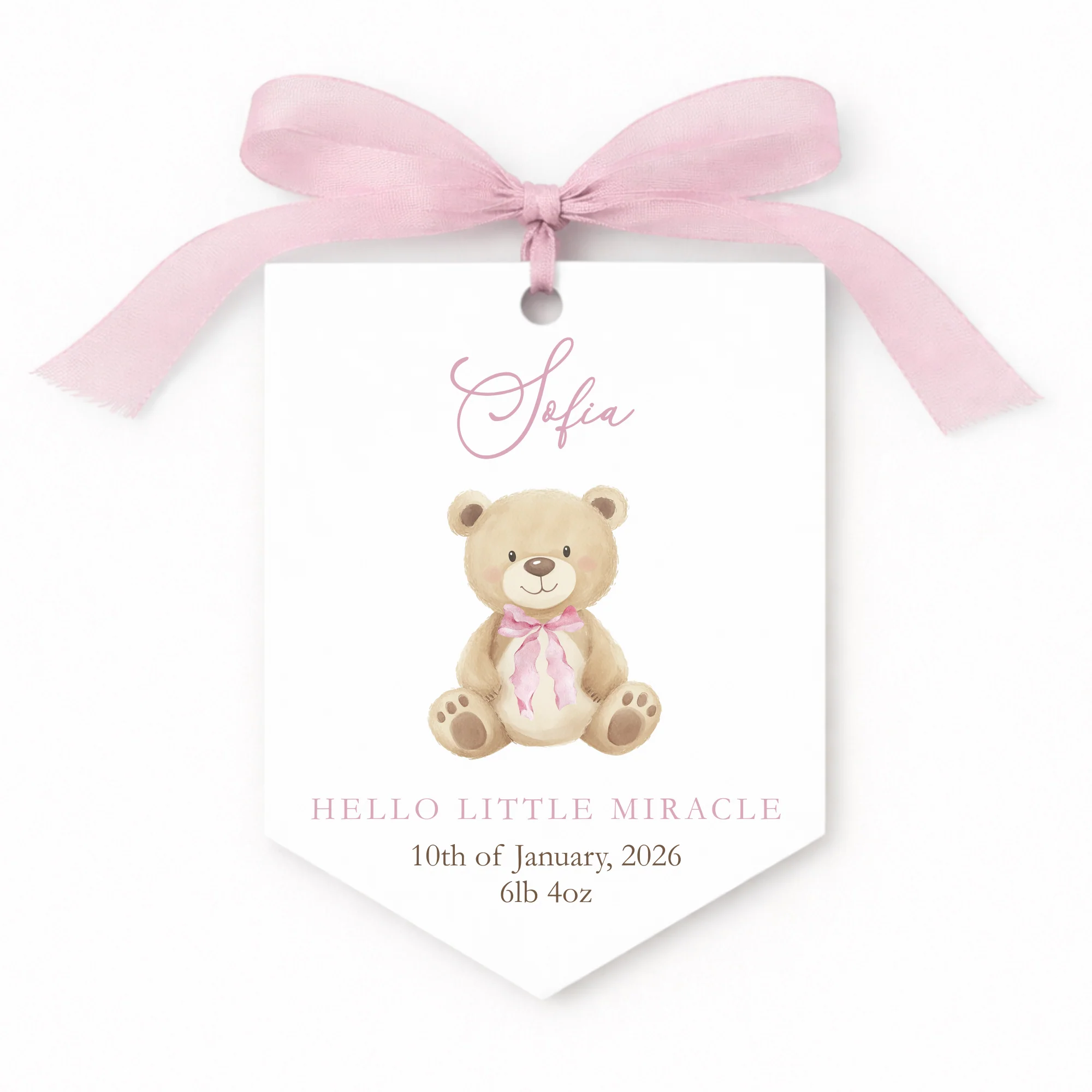 UV-DTF DECAL - LITTLE BEAR - PINK