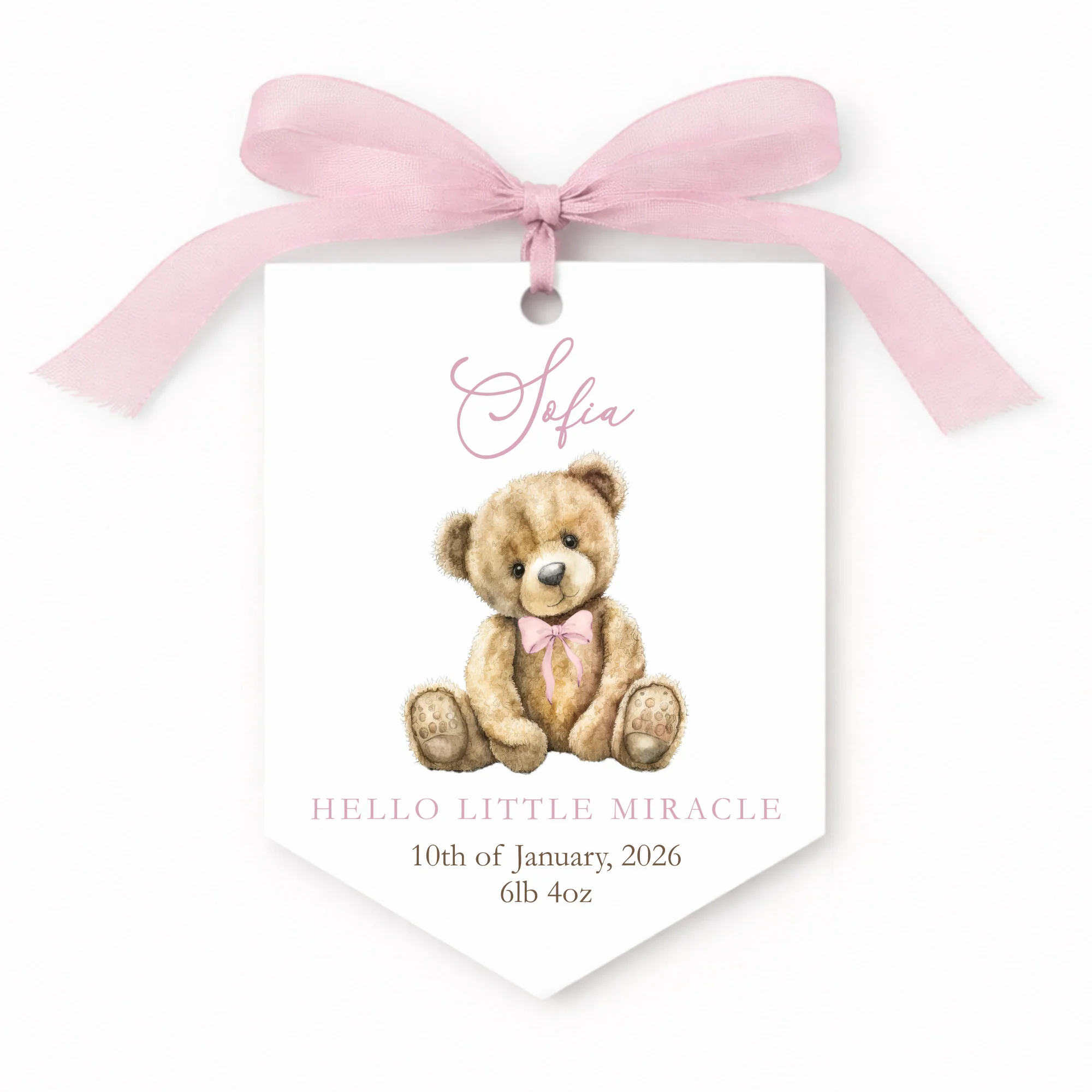 UV-DTF DECAL - SIGNATURE TEDDY - PINK