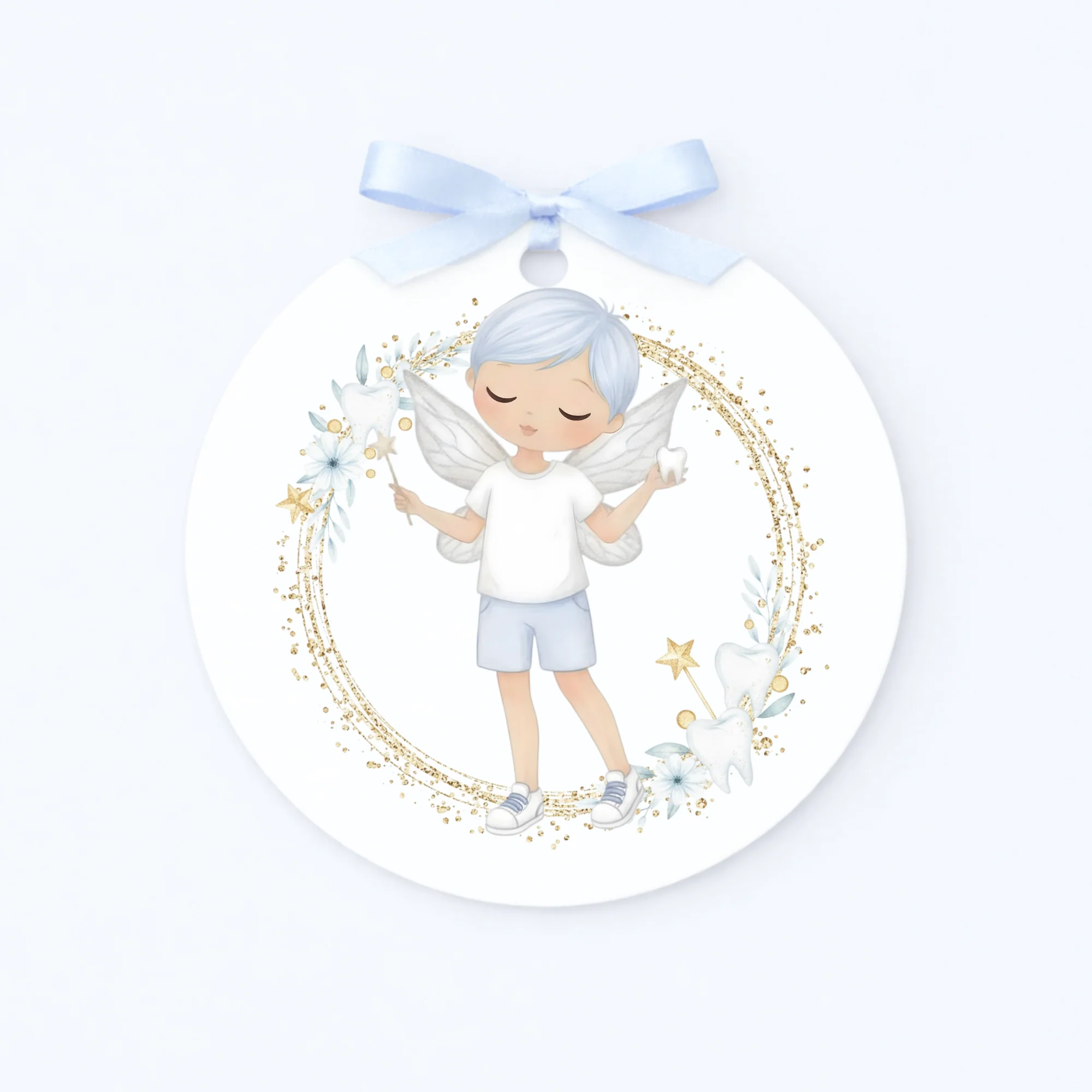 UV-DTF DECAL - TOOTH FAIRY - WREATH - BLUE