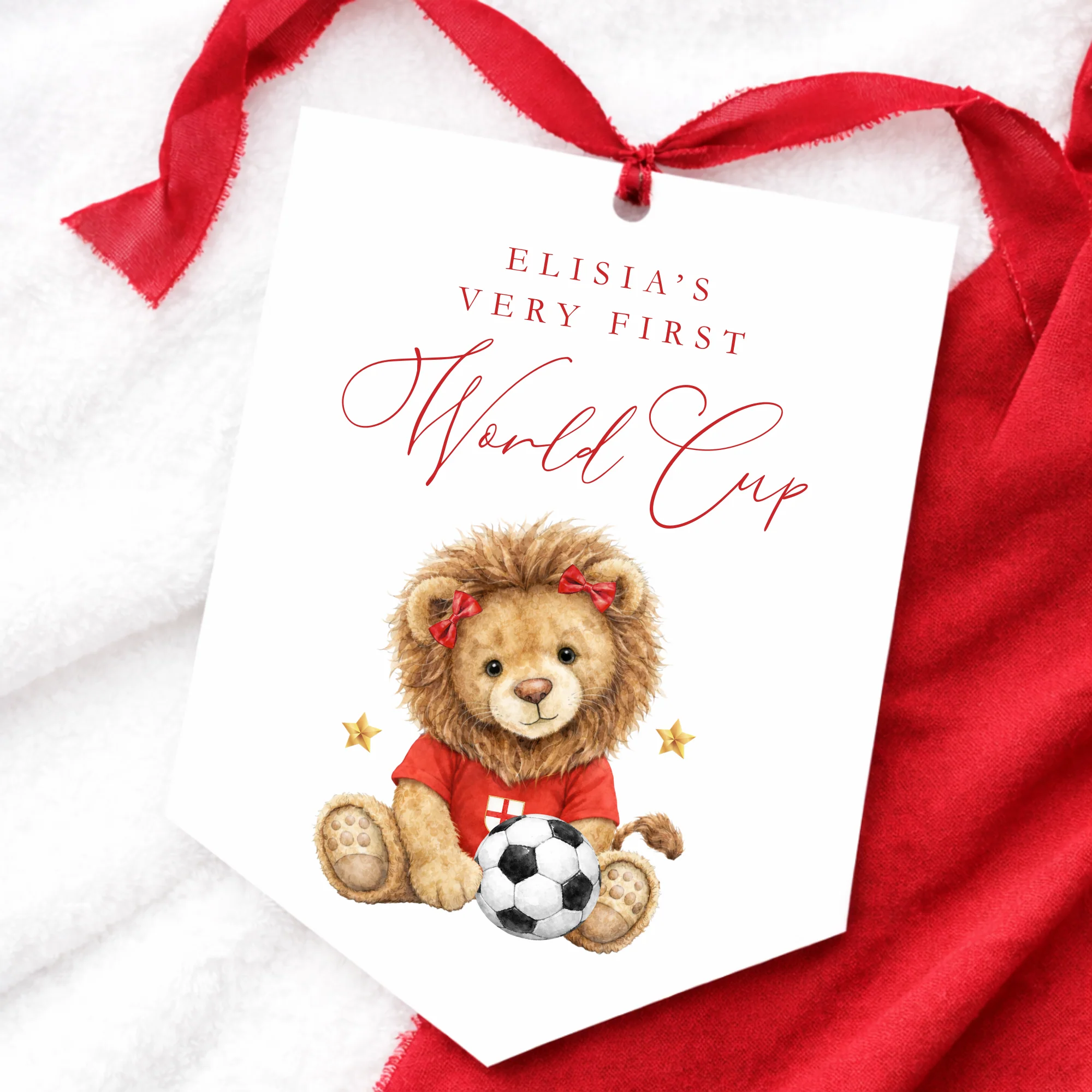 UV-DTF DECAL - WORLD CUP 2026 - LITTLE LION - WITH BOWS
