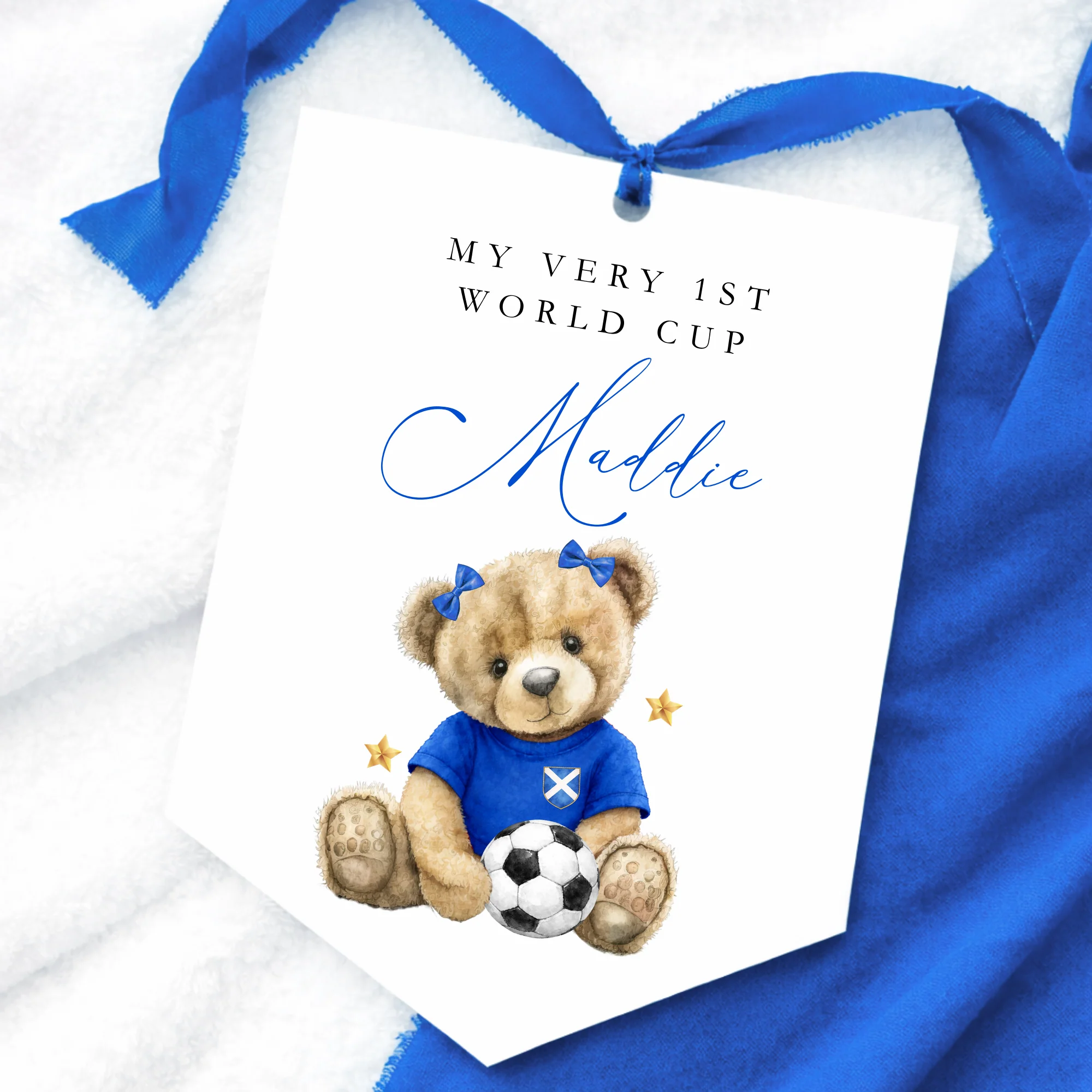 UV-DTF DECAL - WORLD CUP 2026 - SIGNATURE BEAR - SCOTLAND - WITH BOWS