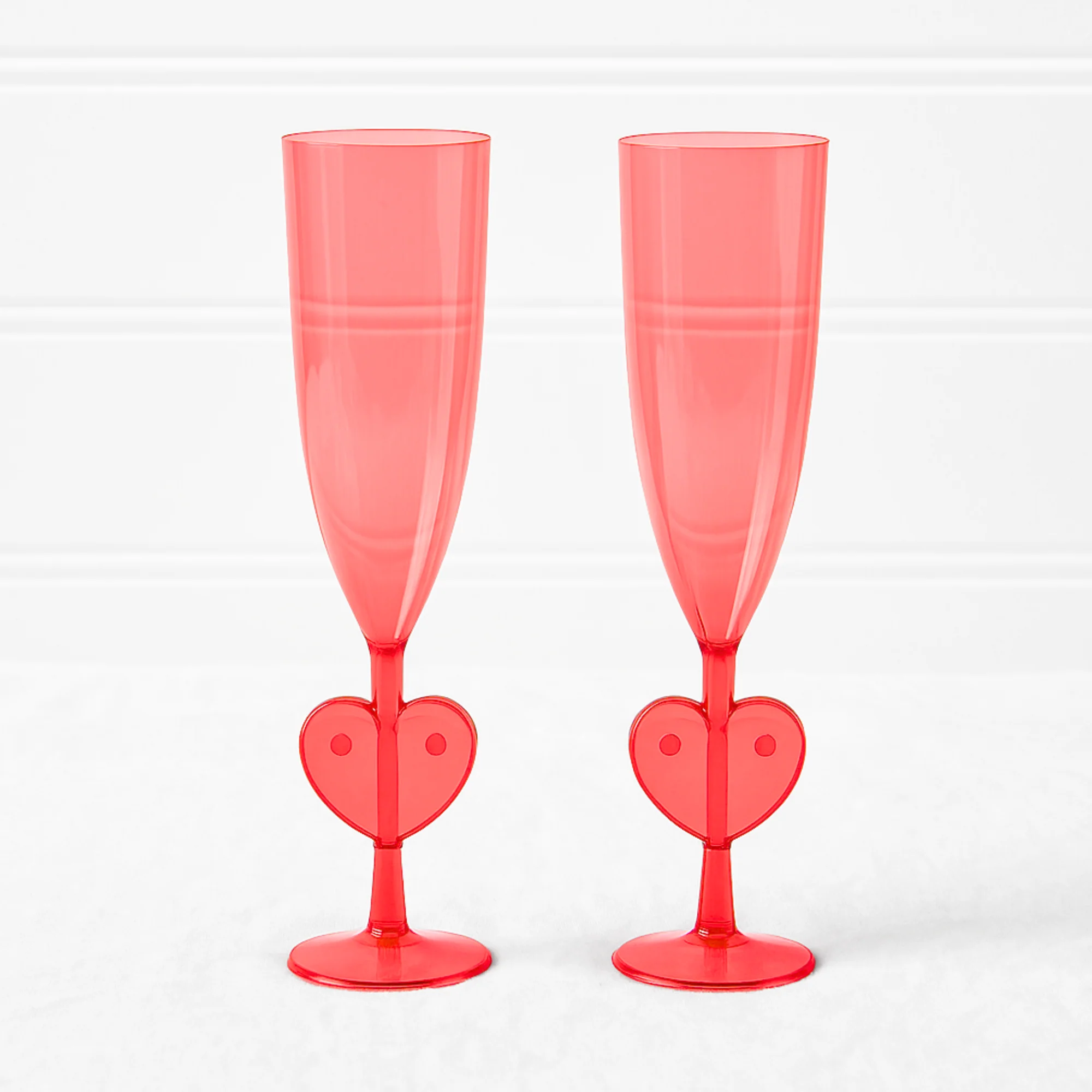 VALENTINES DAY - PACK OF 2 HEART FLUTES